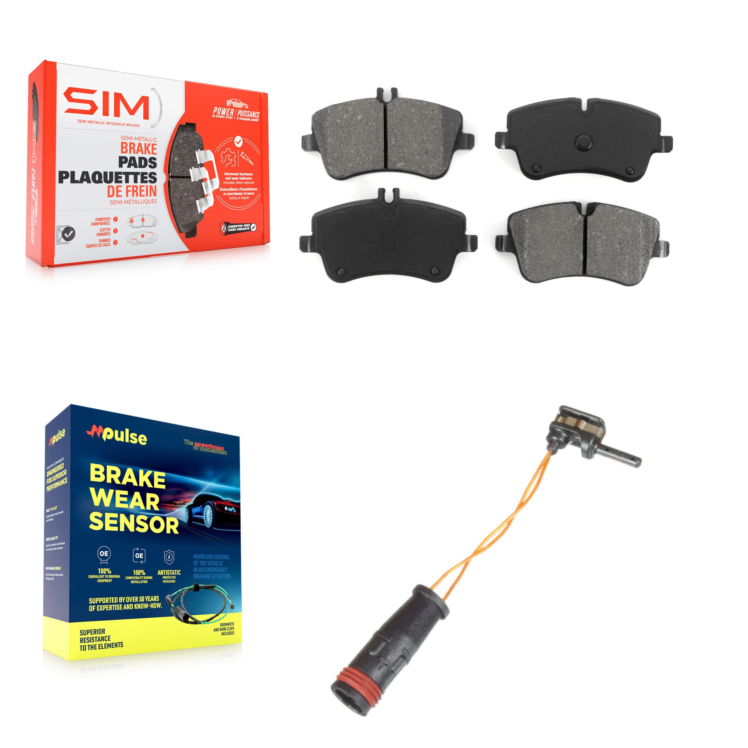 SIM - KSW-100332 - Front Disc Brake Pad Kits image 1