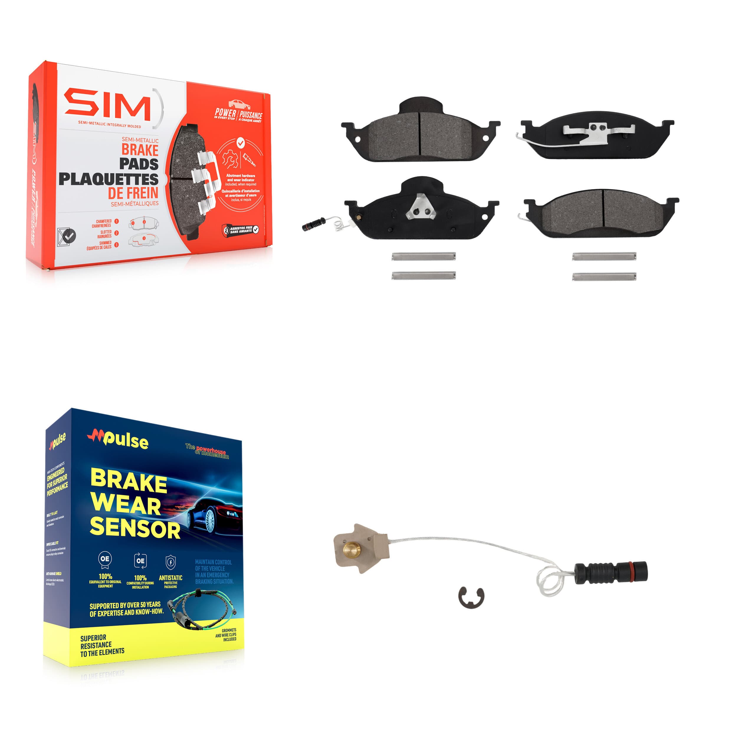 SIM - KSW-100371 - Front Disc Brake Pad Kits image 1