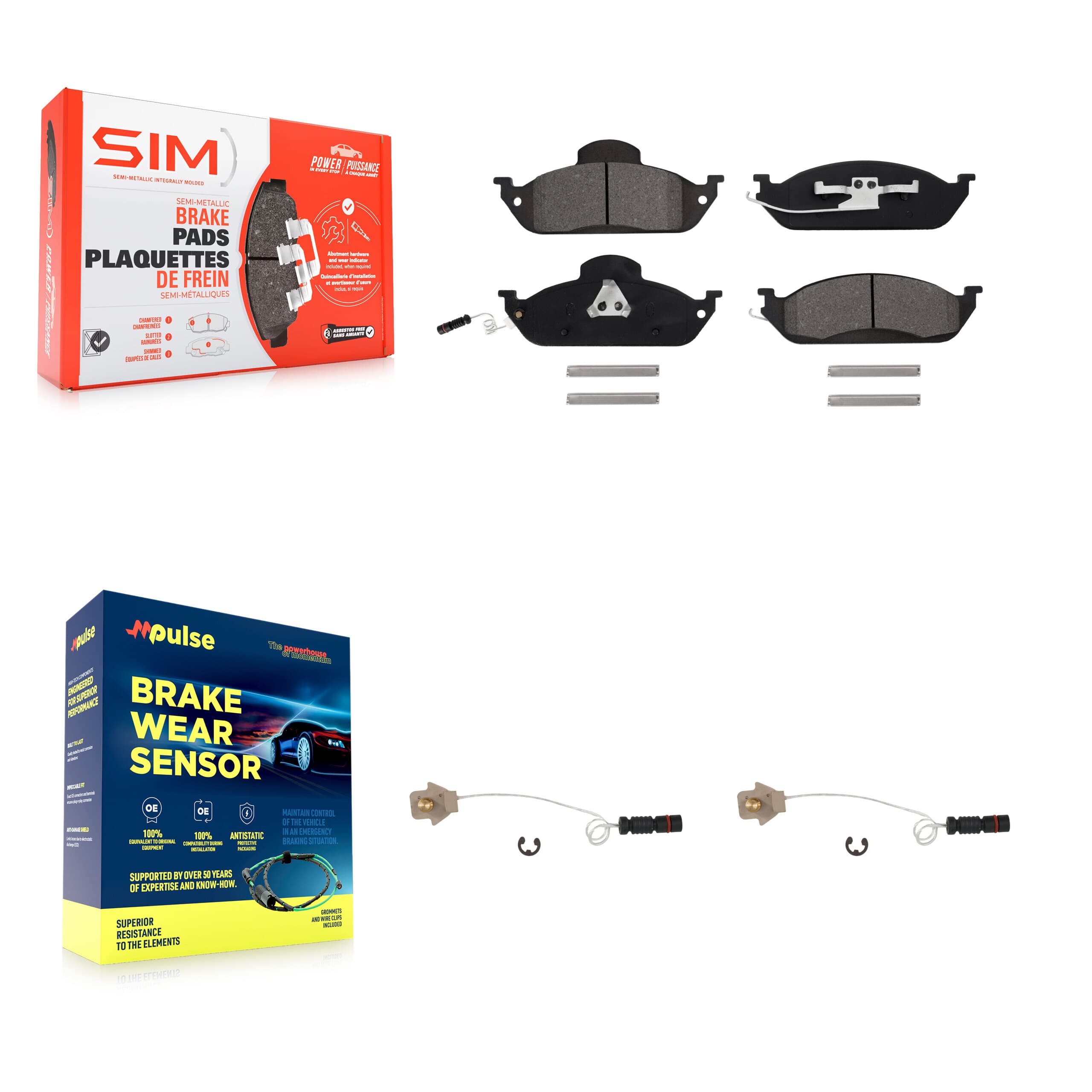 SIM - KSW-100389 - Front Disc Brake Pad Kits image 1