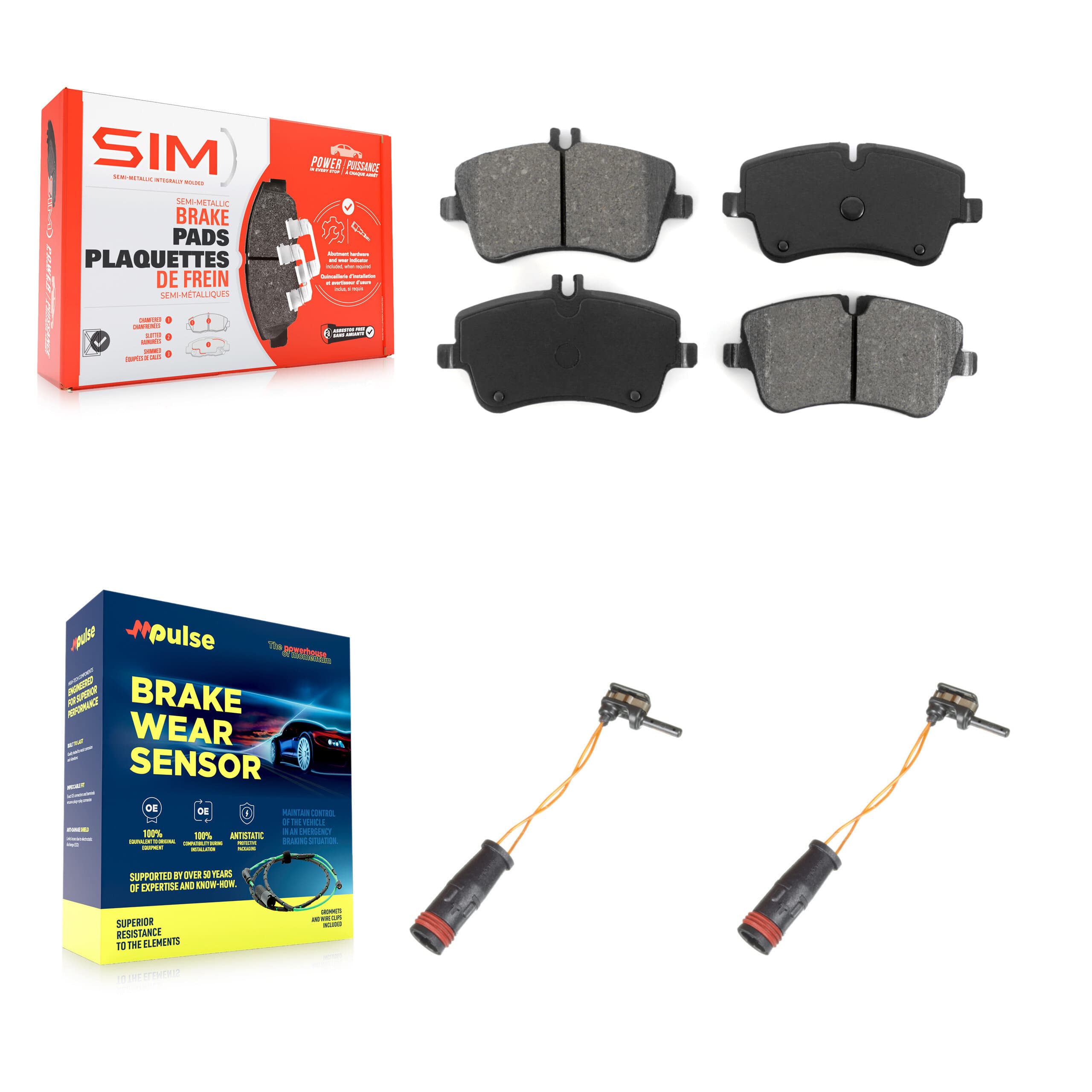 SIM - KSW-100454 - Front Disc Brake Pad Kits image 1