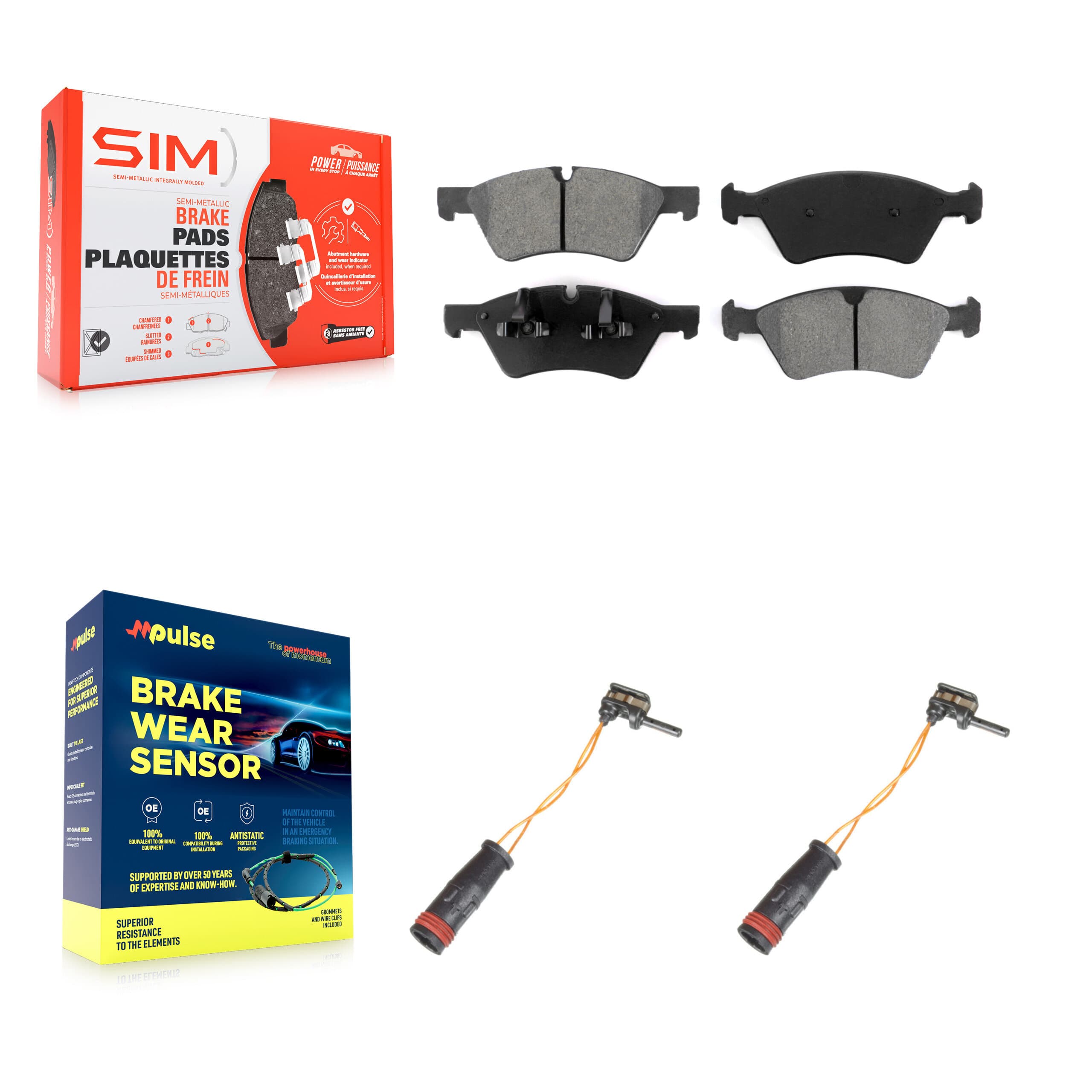 SIM - KSW-100456 - Front Disc Brake Pad Kits image 1