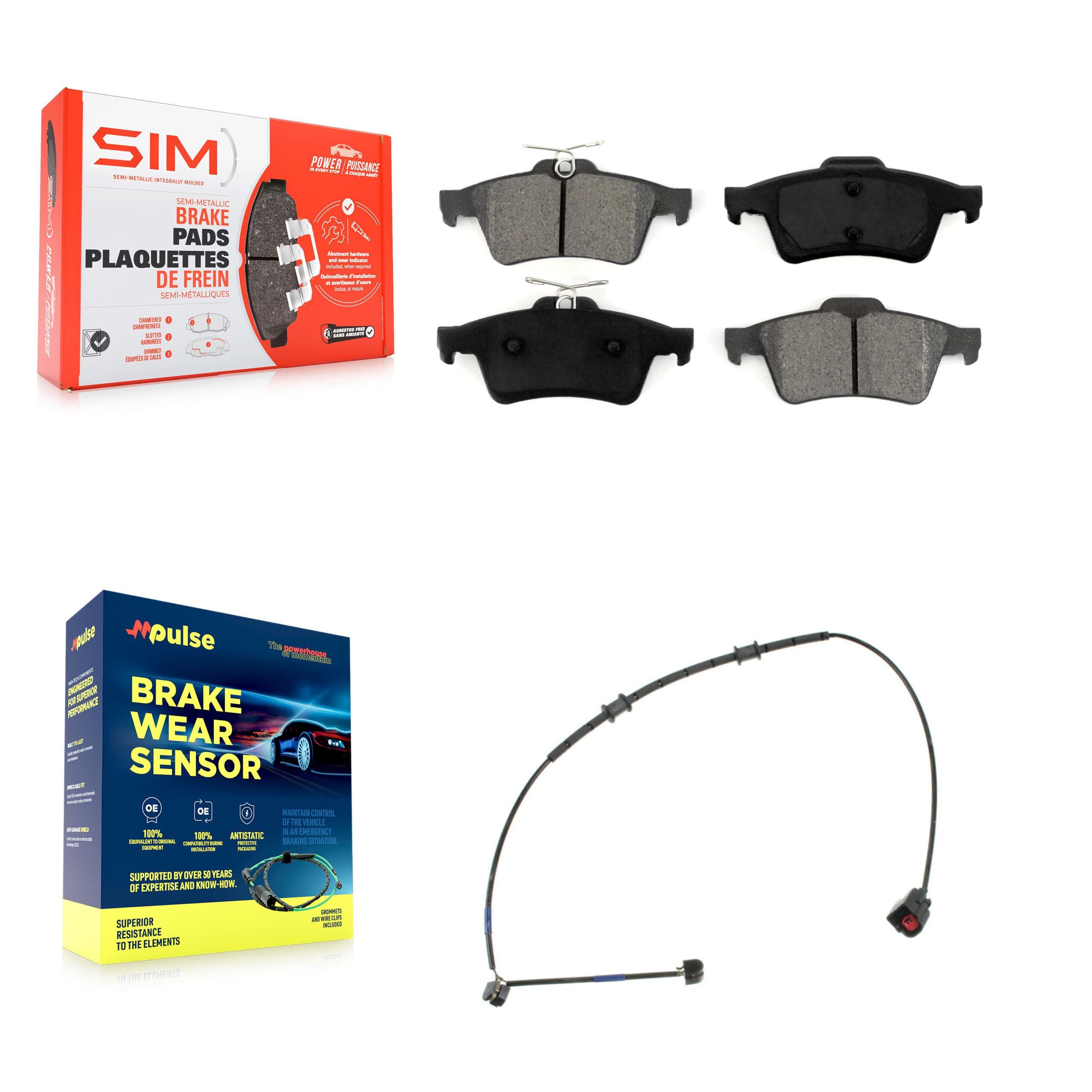 SIM - KSW-100510 - Rear Disc Brake Pad Kits image 1
