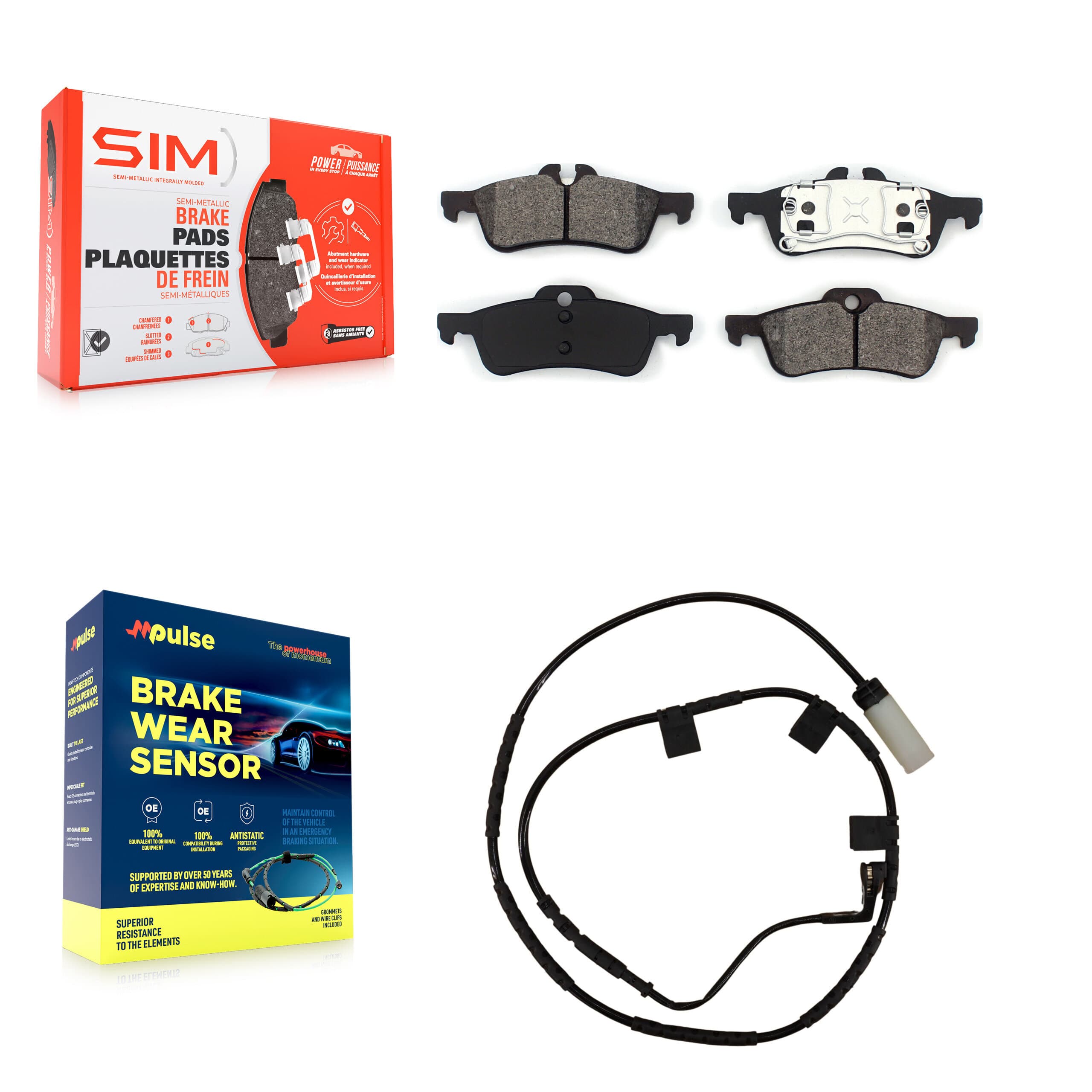 SIM - KSW-100550 - Rear Disc Brake Pad Kits image 1
