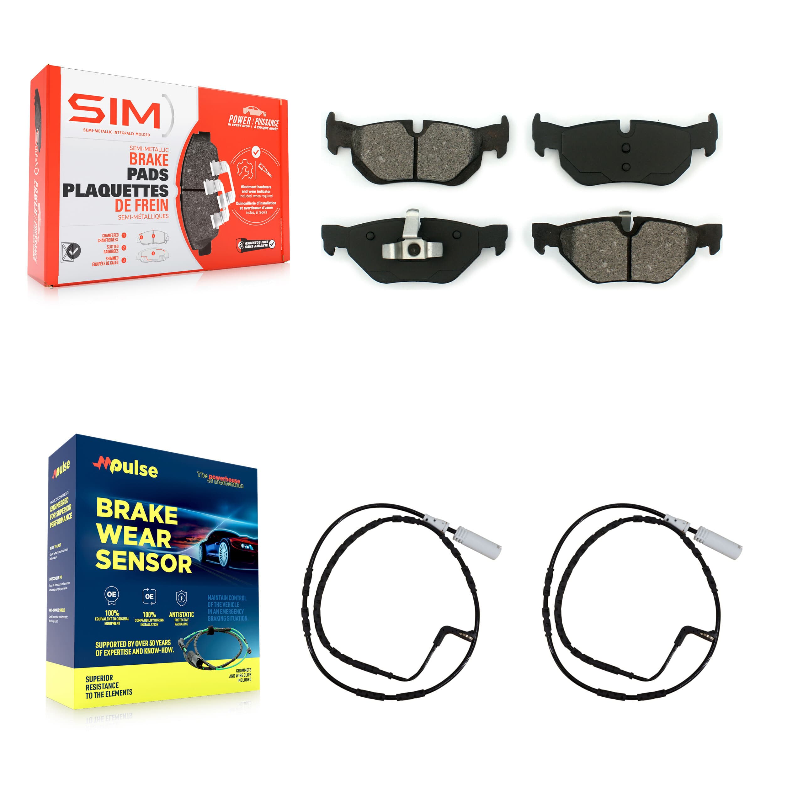 SIM - KSW-100595 - Rear Disc Brake Pad Kits image 1