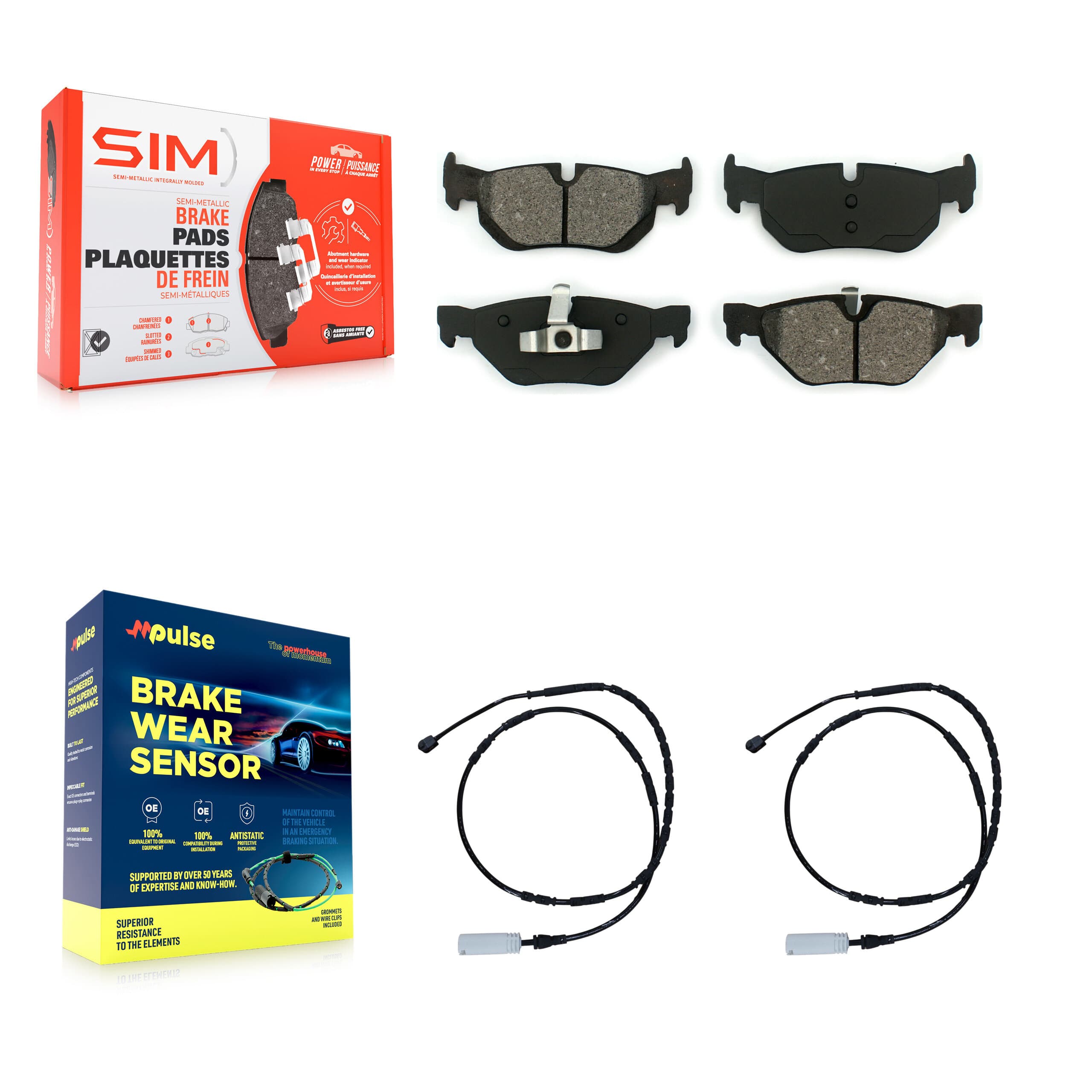SIM - KSW-100650 - Rear Disc Brake Pad Kits image 1