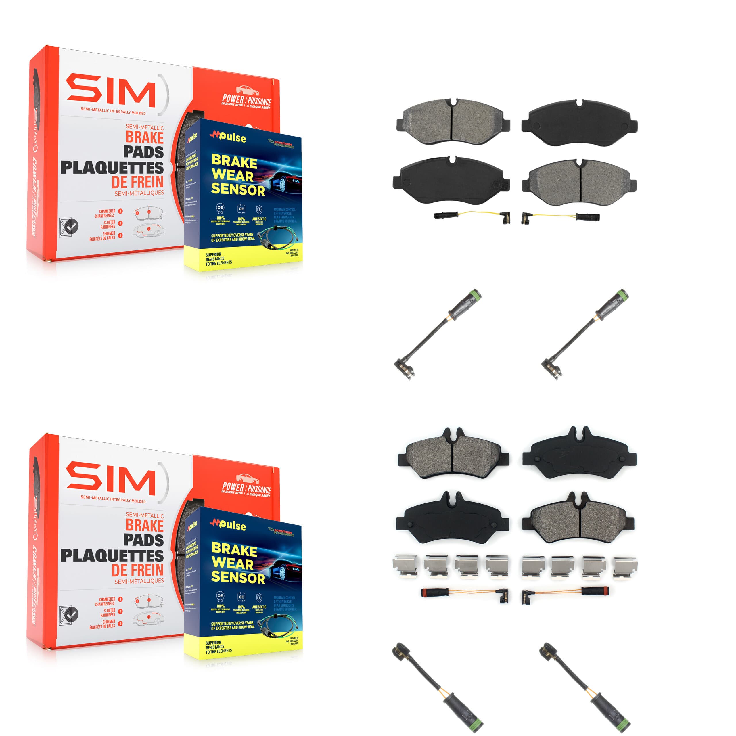 SIM - KSW-100681 - Front and Rear Disc Brake Pad Kits image 1