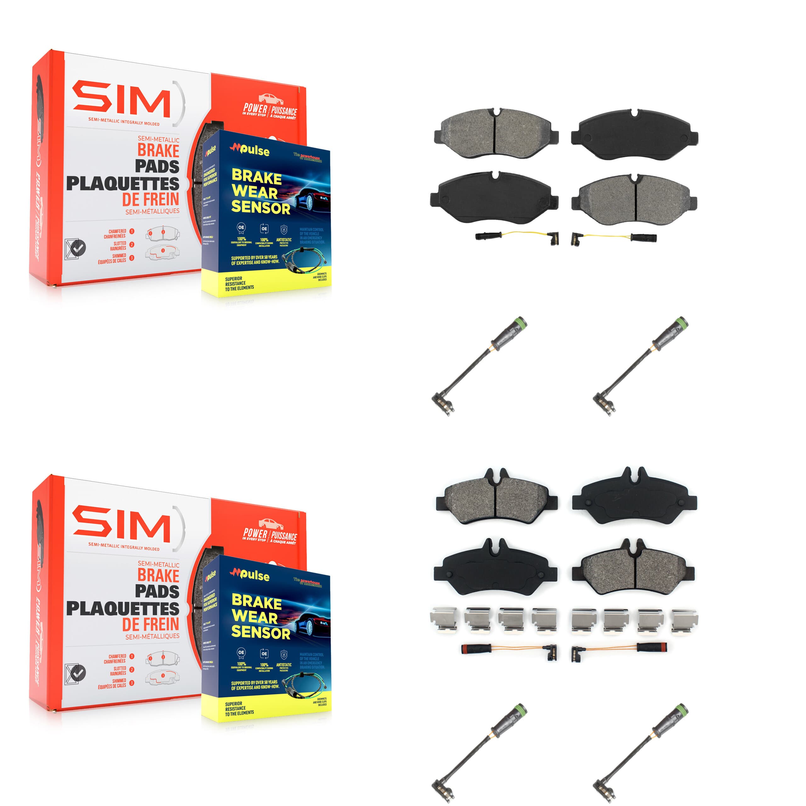 SIM - KSW-100684 - Front and Rear Disc Brake Pad Kits image 1