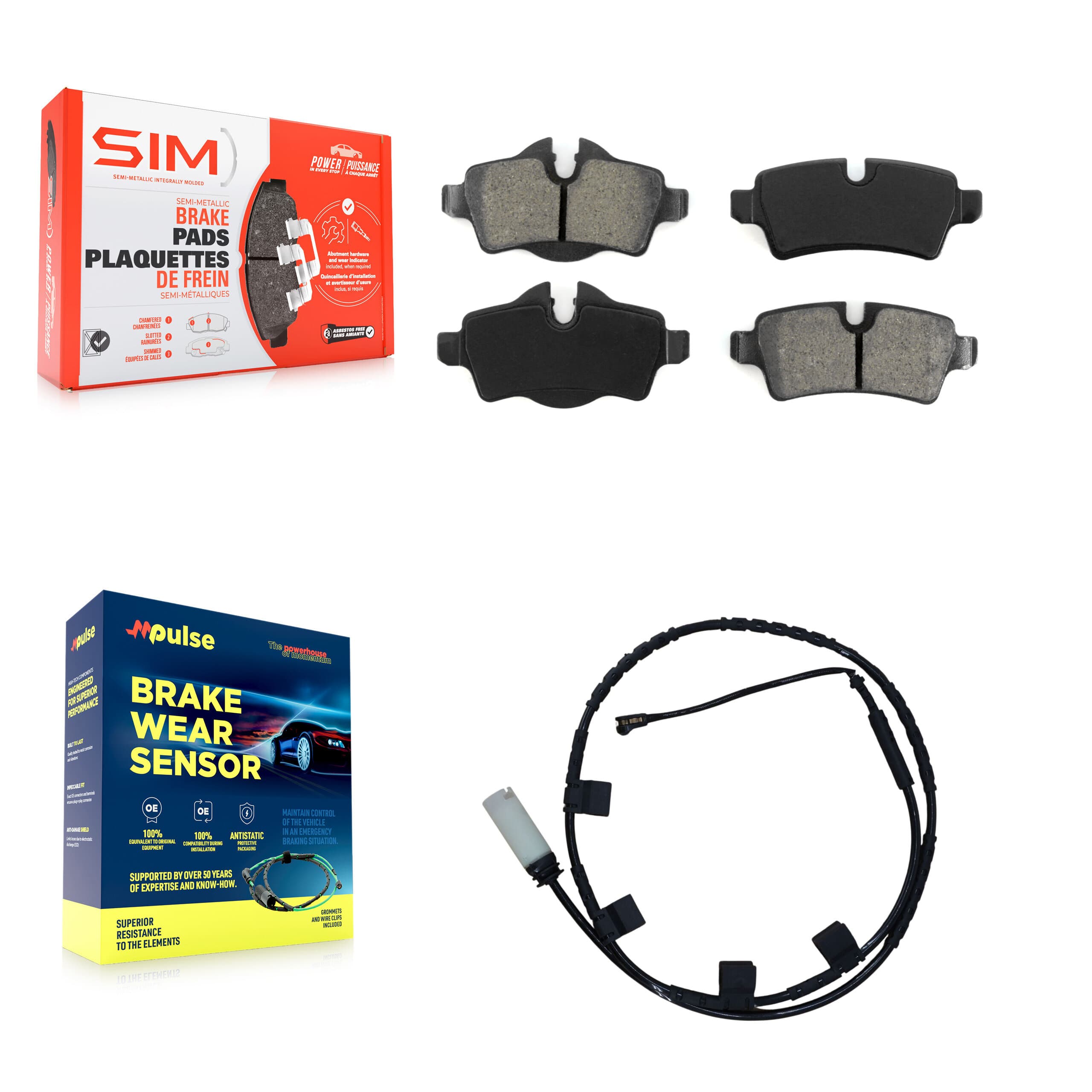 SIM - KSW-100704 - Rear Disc Brake Pad Kits image 1