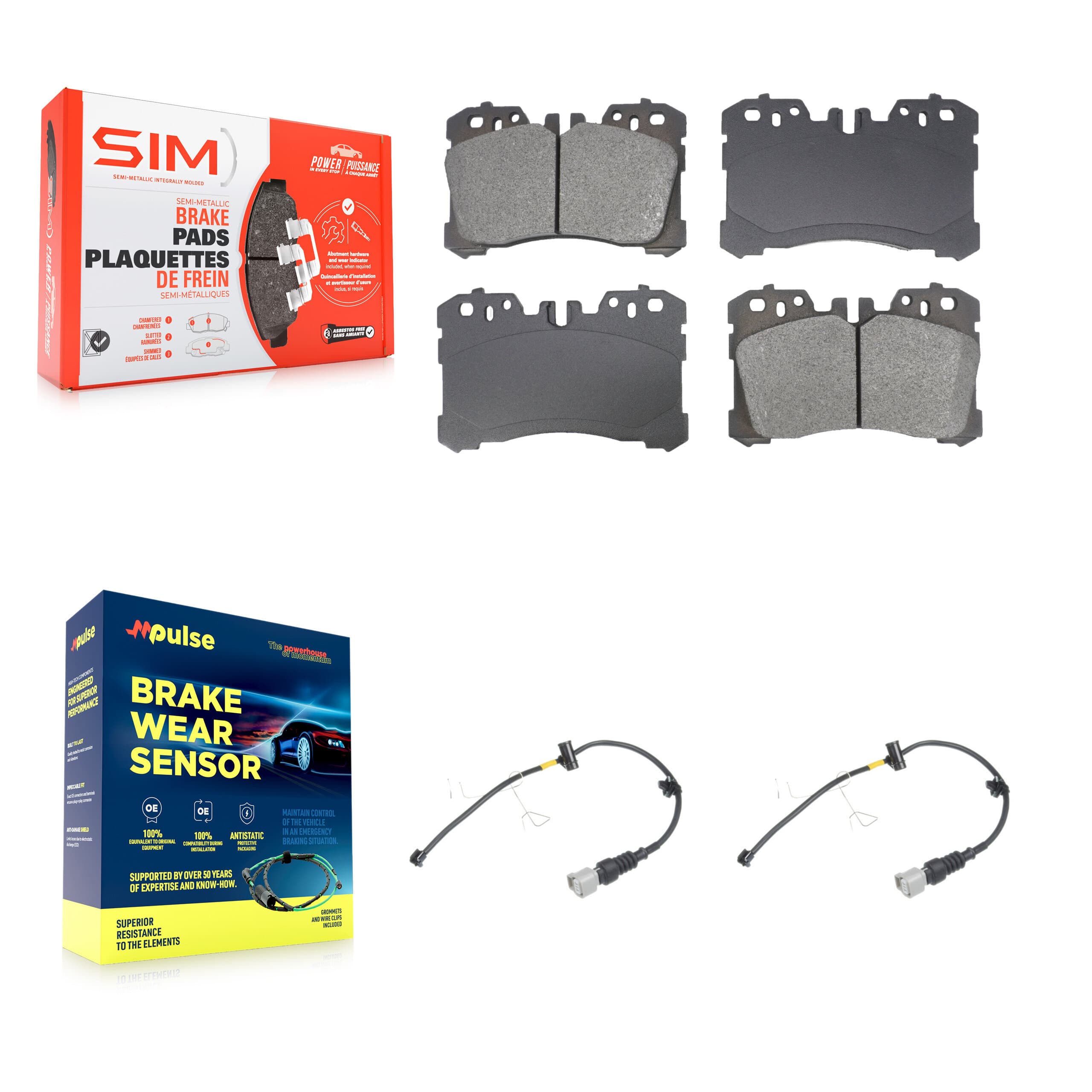 SIM - KSW-100712 - Front Disc Brake Pad Kits image 1