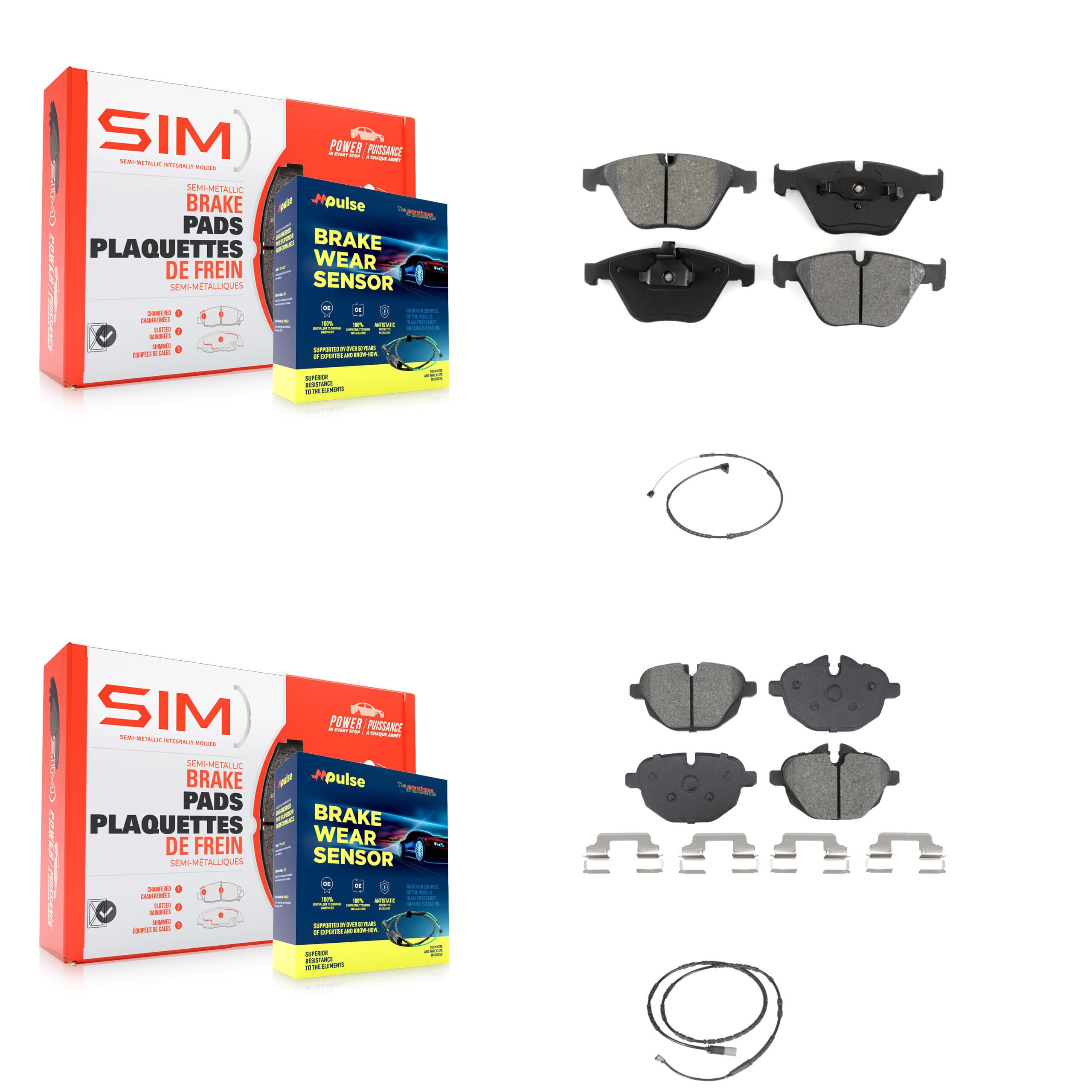 SIM - KSW-100748 - Front and Rear Disc Brake Pad Kits image 1