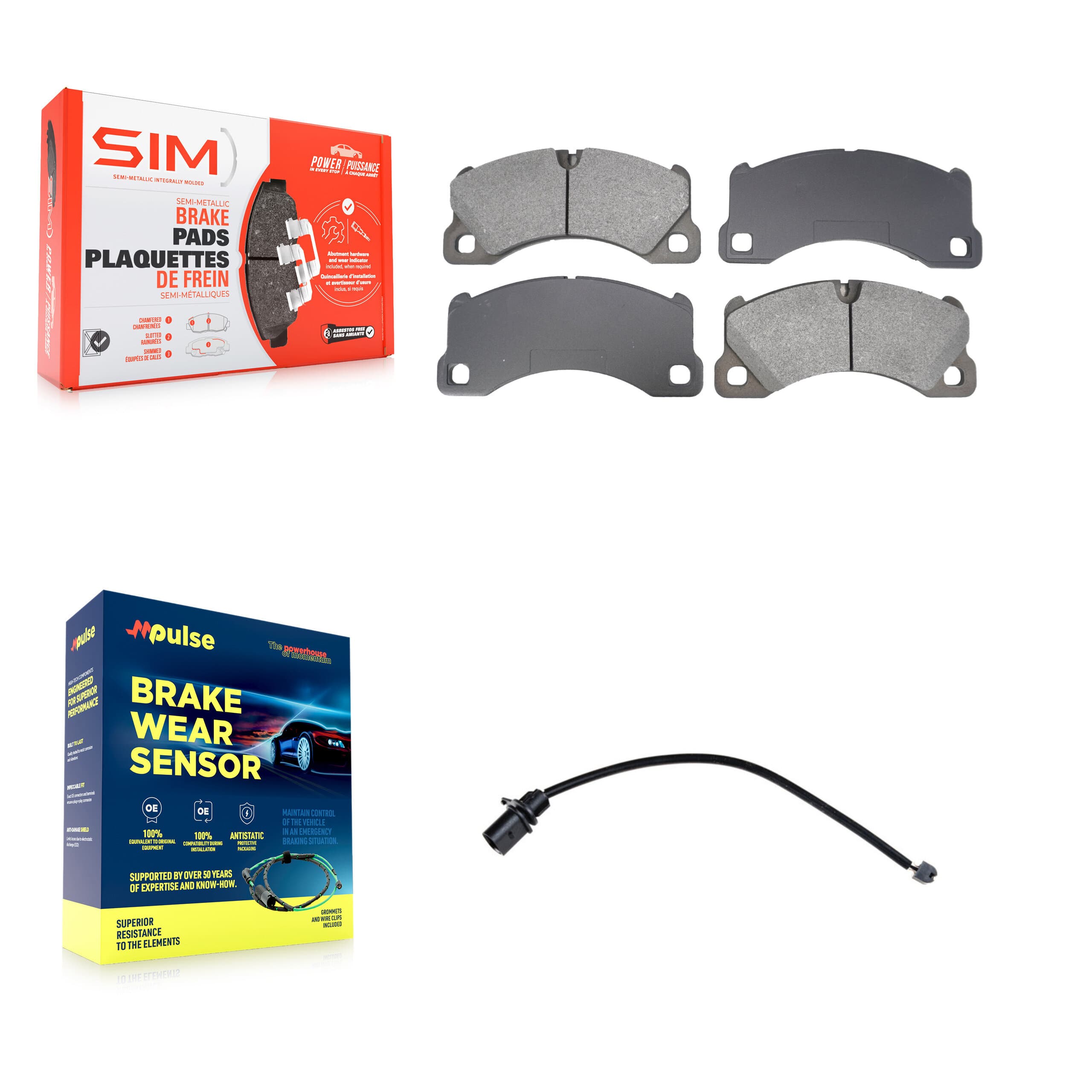 SIM - KSW-100786 - Front Disc Brake Pad Kits image 1