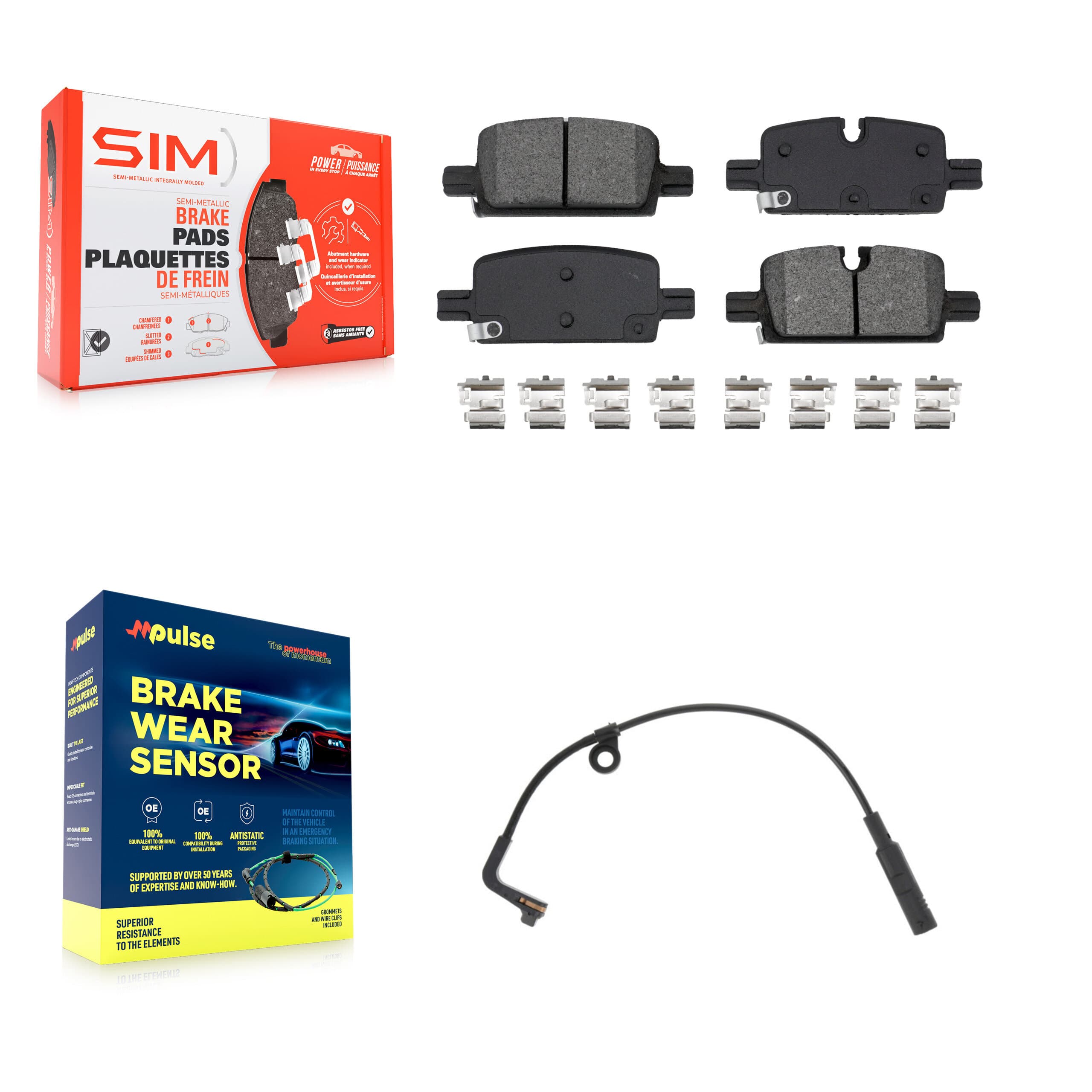SIM - KSW-100833 - Rear Disc Brake Pad Kits image 1