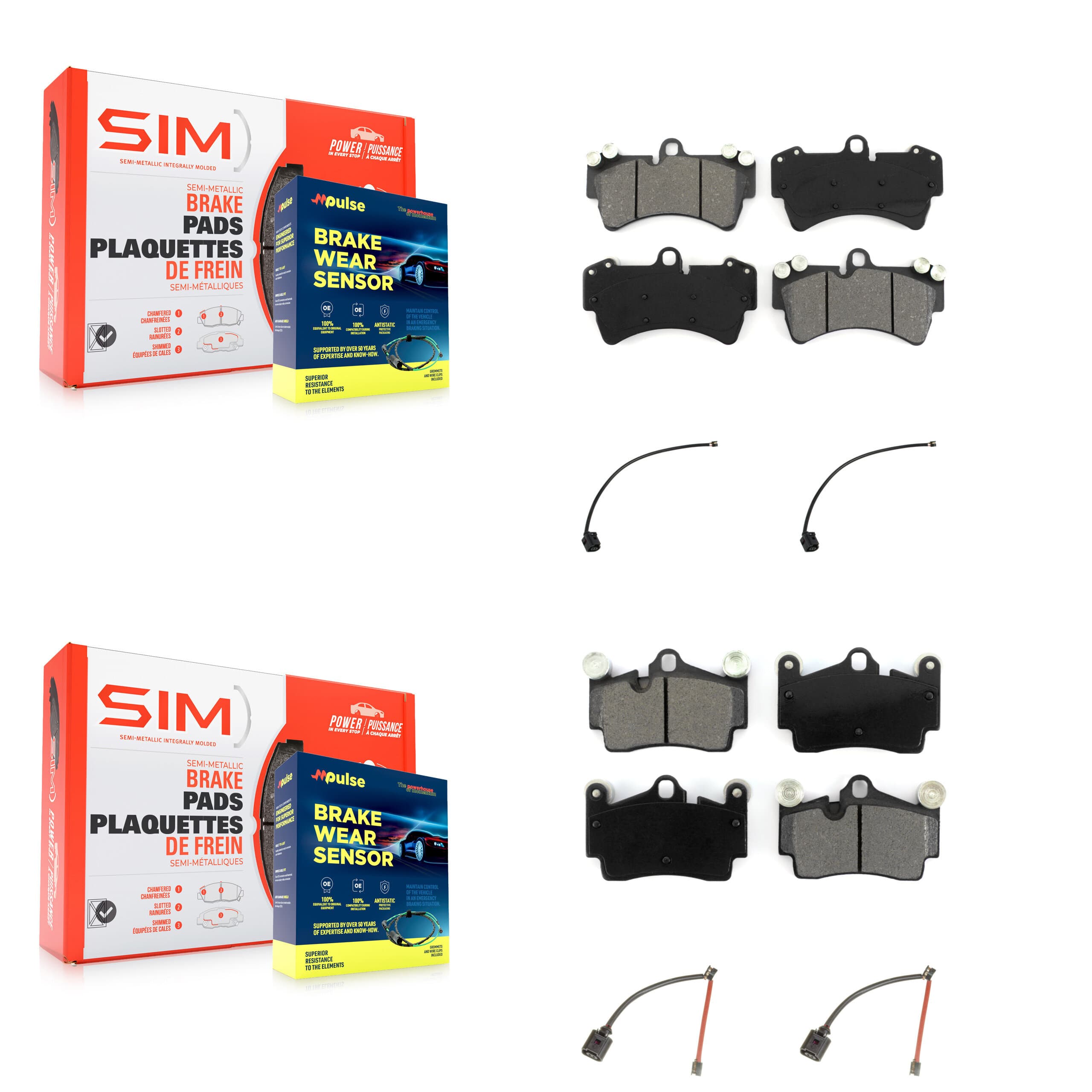 SIM - KSW-100841 - Front and Rear Disc Brake Pad Kits image 1