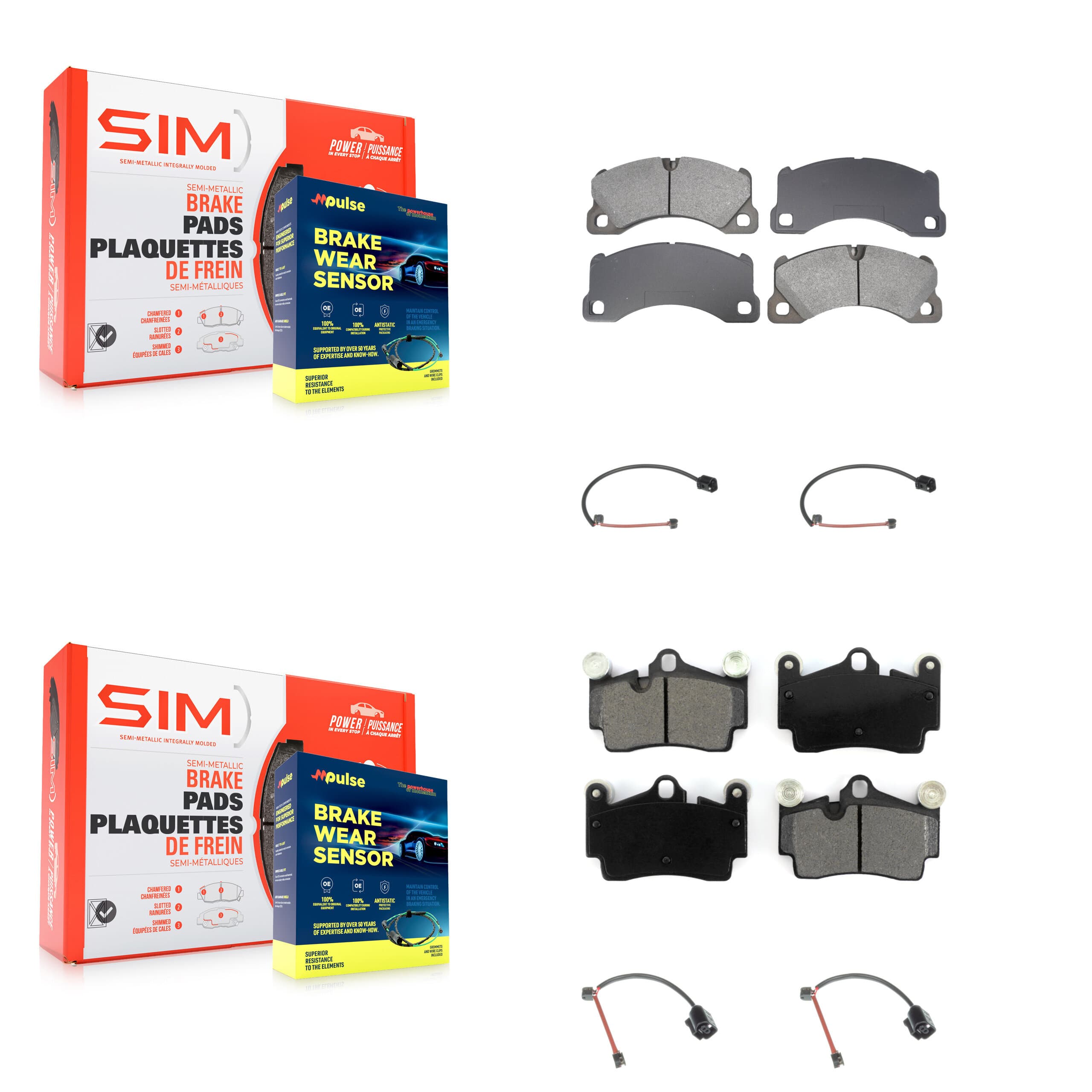 SIM - KSW-100842 - Front and Rear Disc Brake Pad Kits image 1