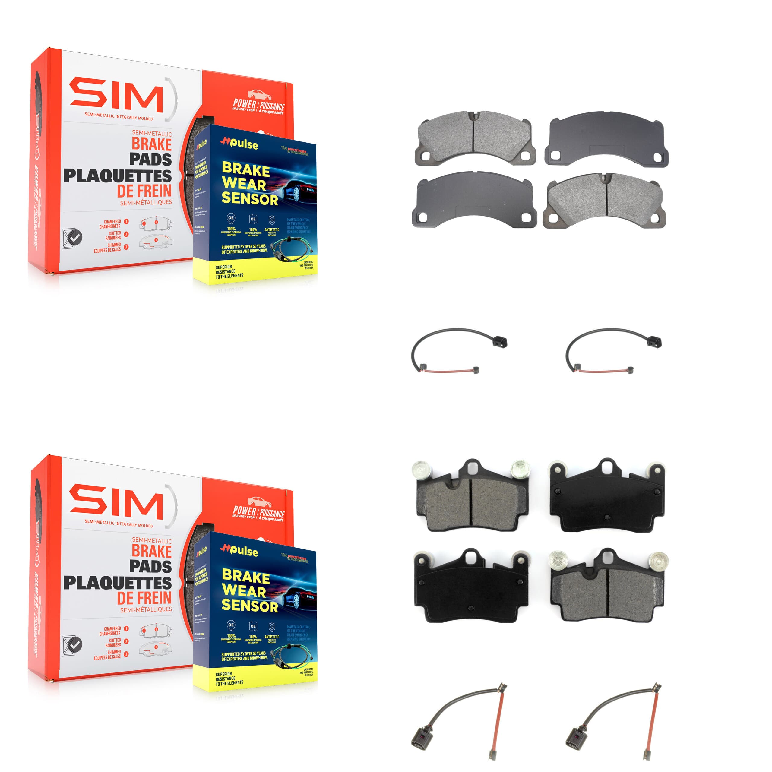 SIM - KSW-100843 - Front and Rear Disc Brake Pad Kits image 1