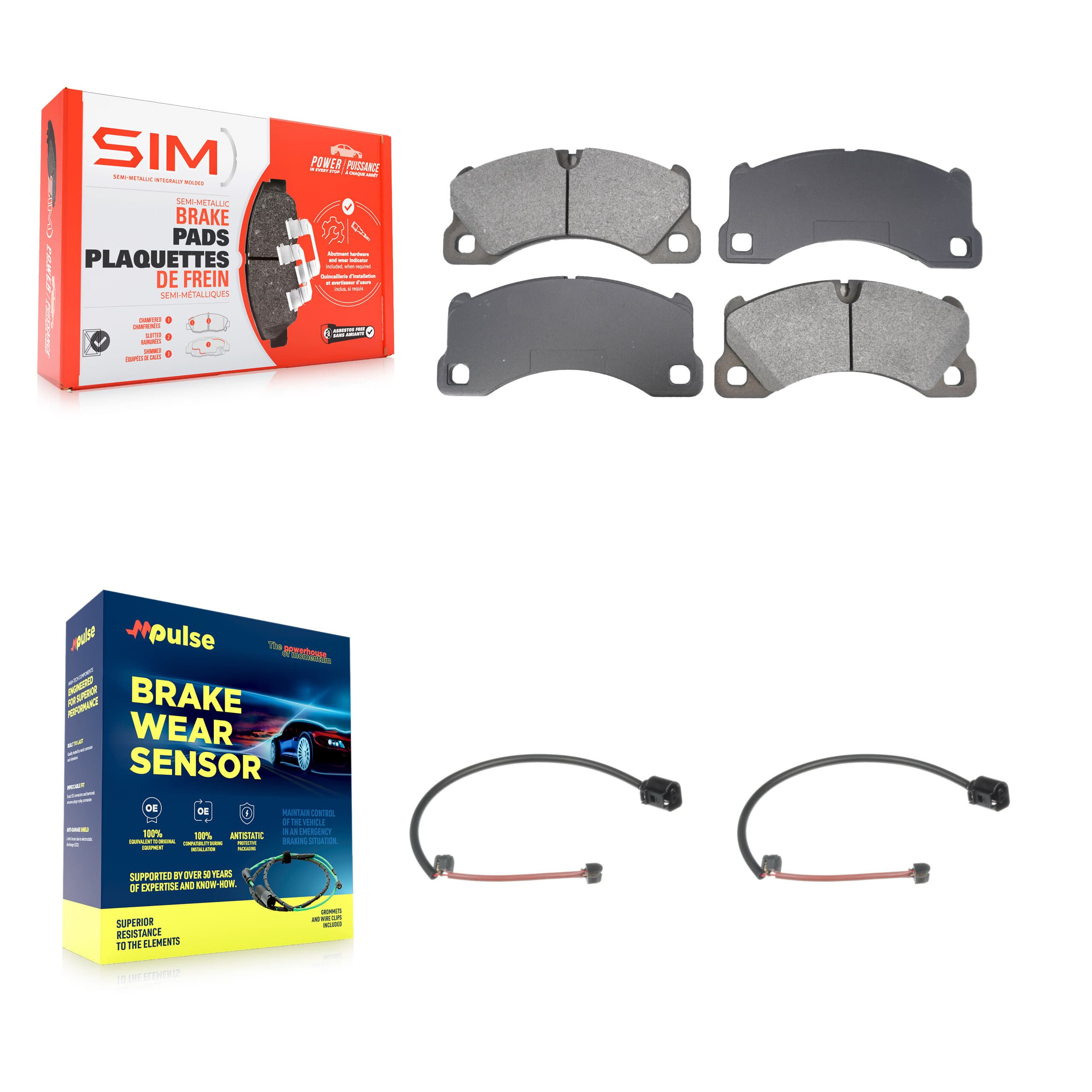 SIM - KSW-100850 - Front Disc Brake Pad Kits image 1