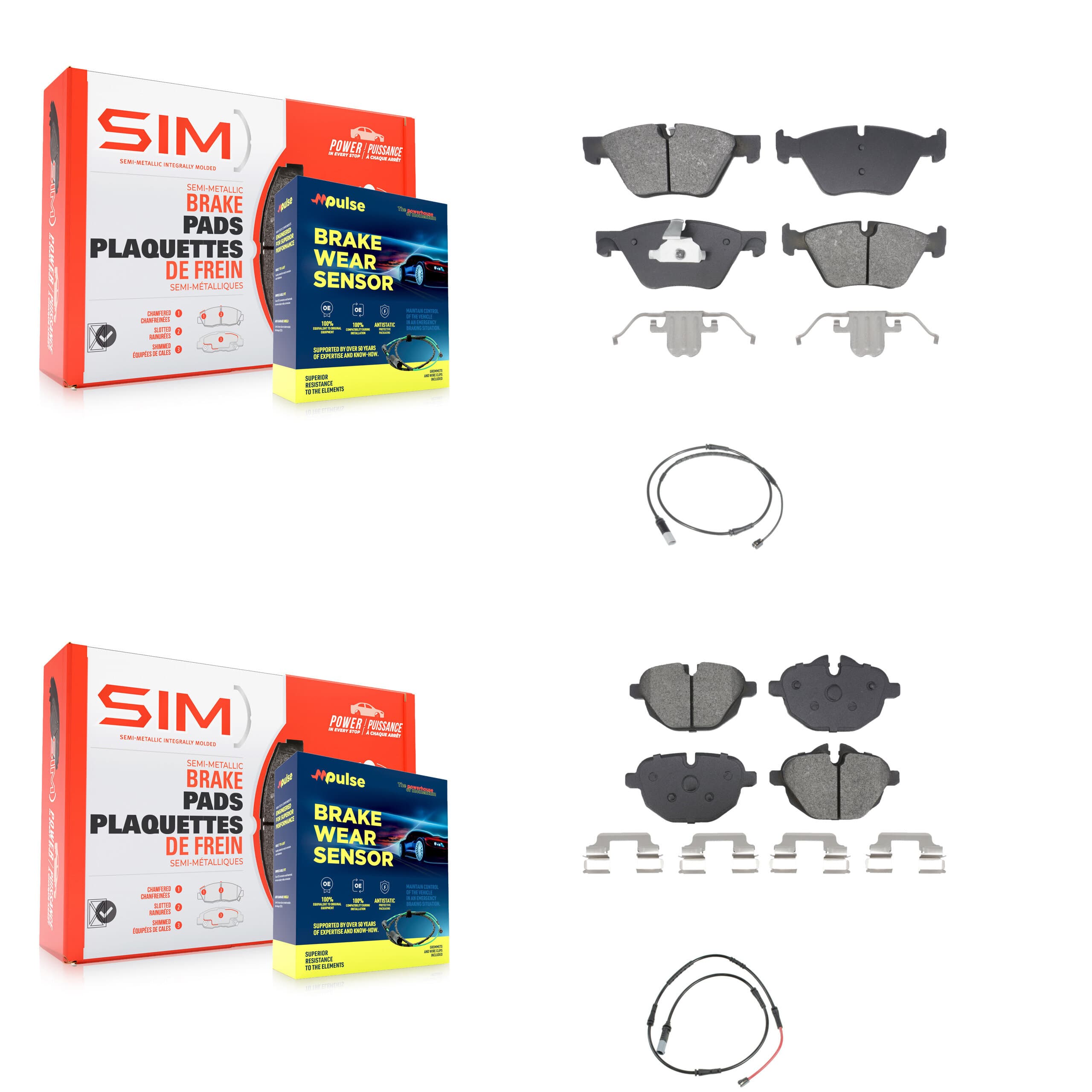 SIM - KSW-100856 - Front and Rear Disc Brake Pad Kits image 1
