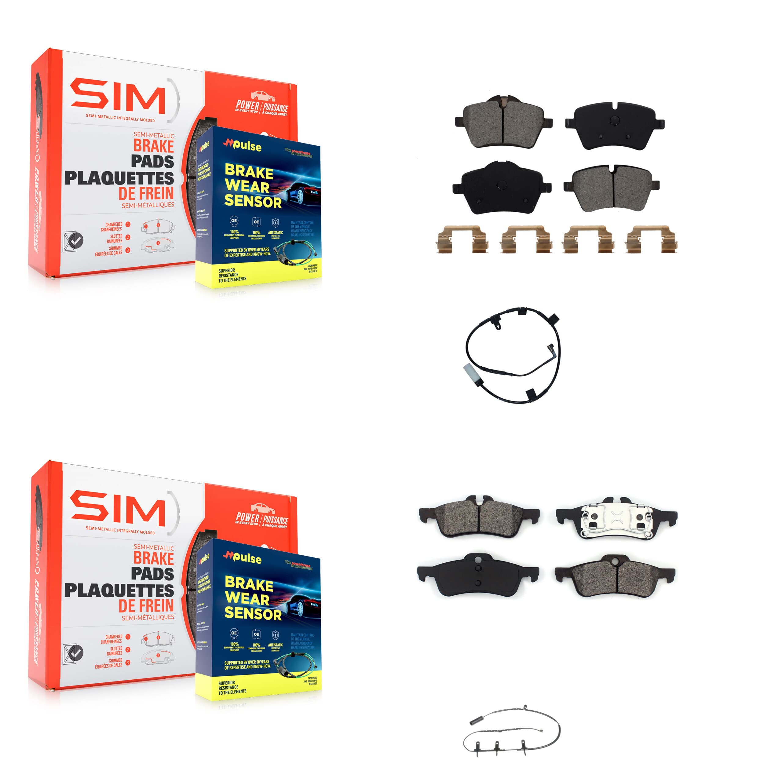 SIM - KSW-100861 - Front and Rear Disc Brake Pad Kits image 1