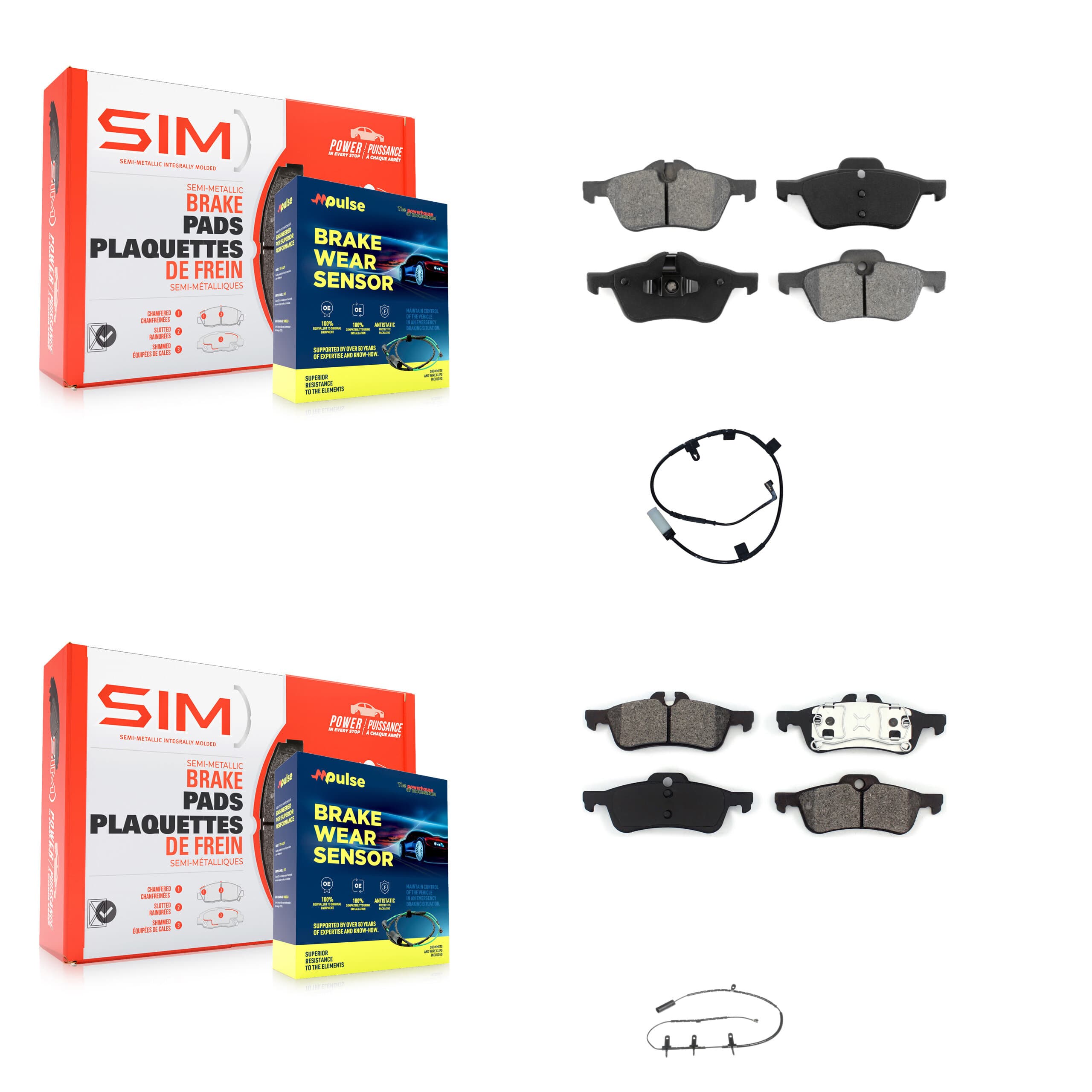 SIM - KSW-100865 - Front and Rear Disc Brake Pad Kits image 1