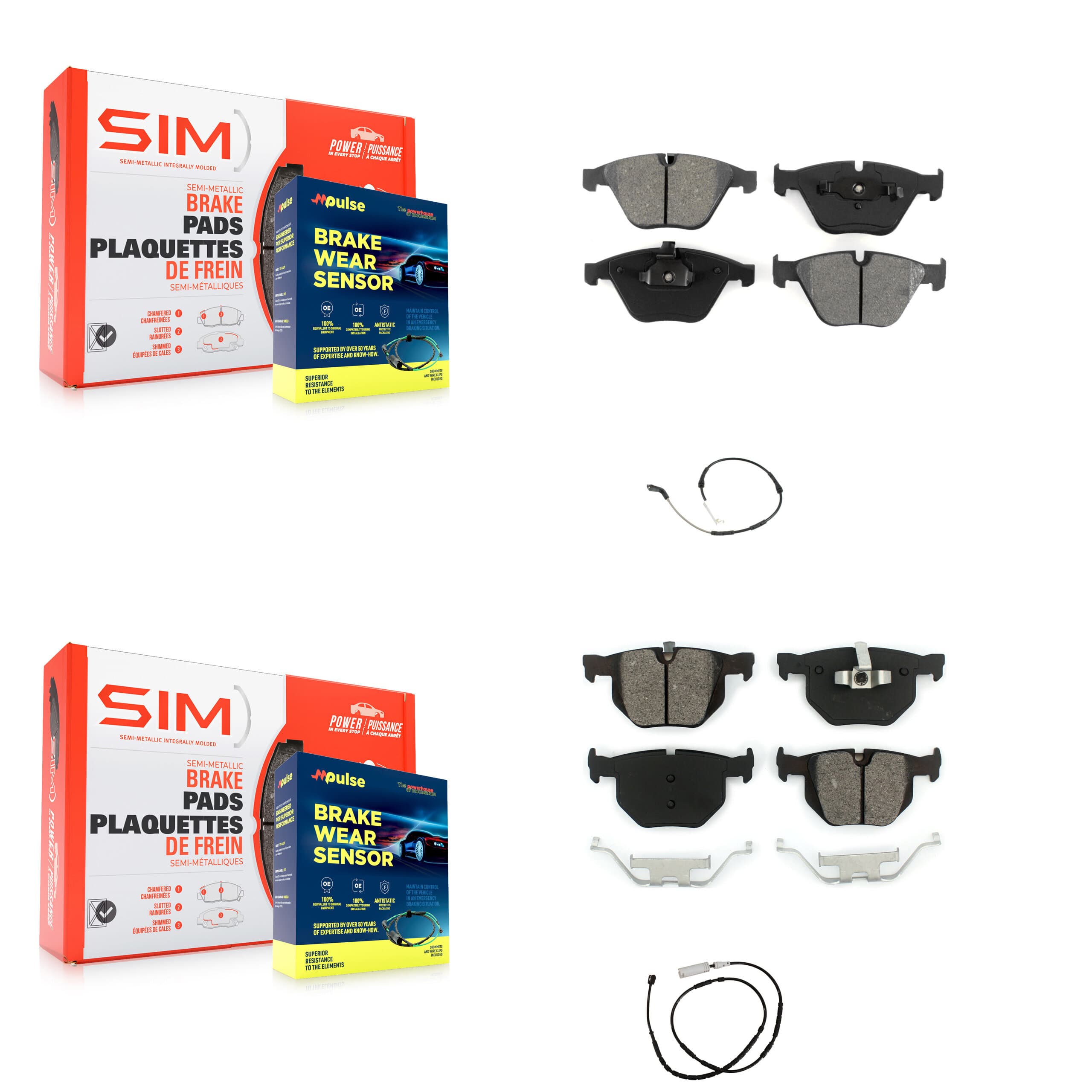SIM - KSW-100867 - Front and Rear Disc Brake Pad Kits image 1