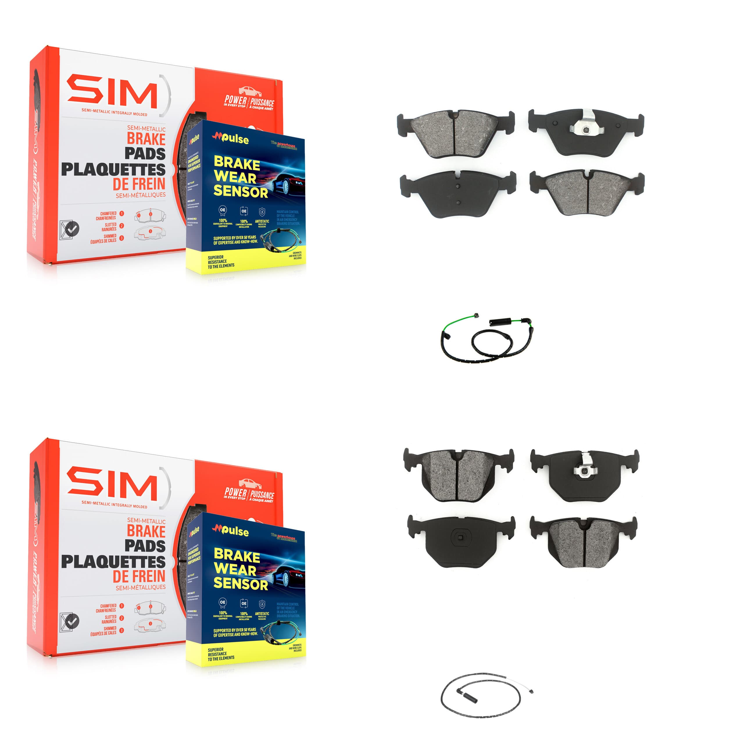 SIM - KSW-100869 - Front and Rear Disc Brake Pad Kits image 1