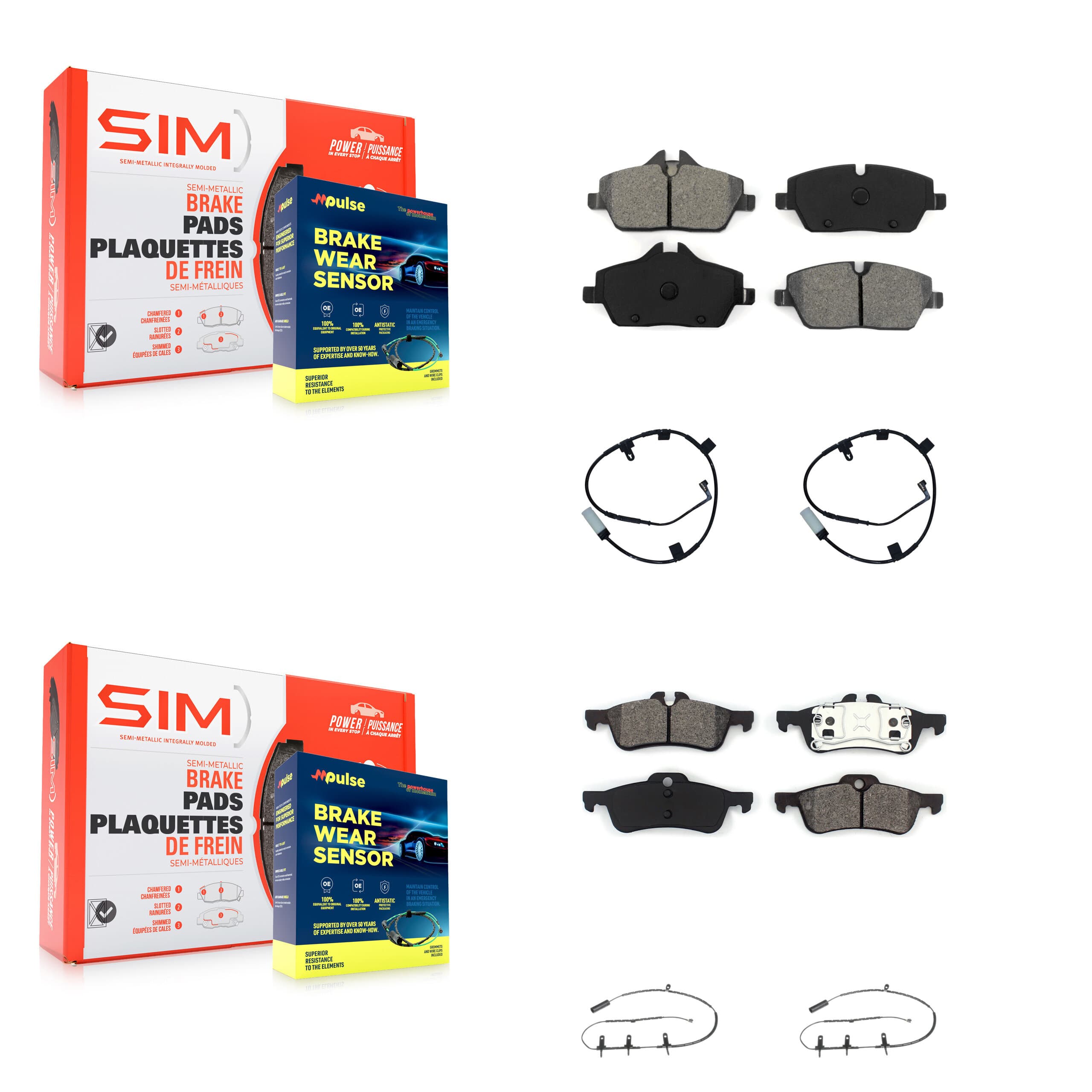 SIM - KSW-100872 - Front and Rear Disc Brake Pad Kits image 1