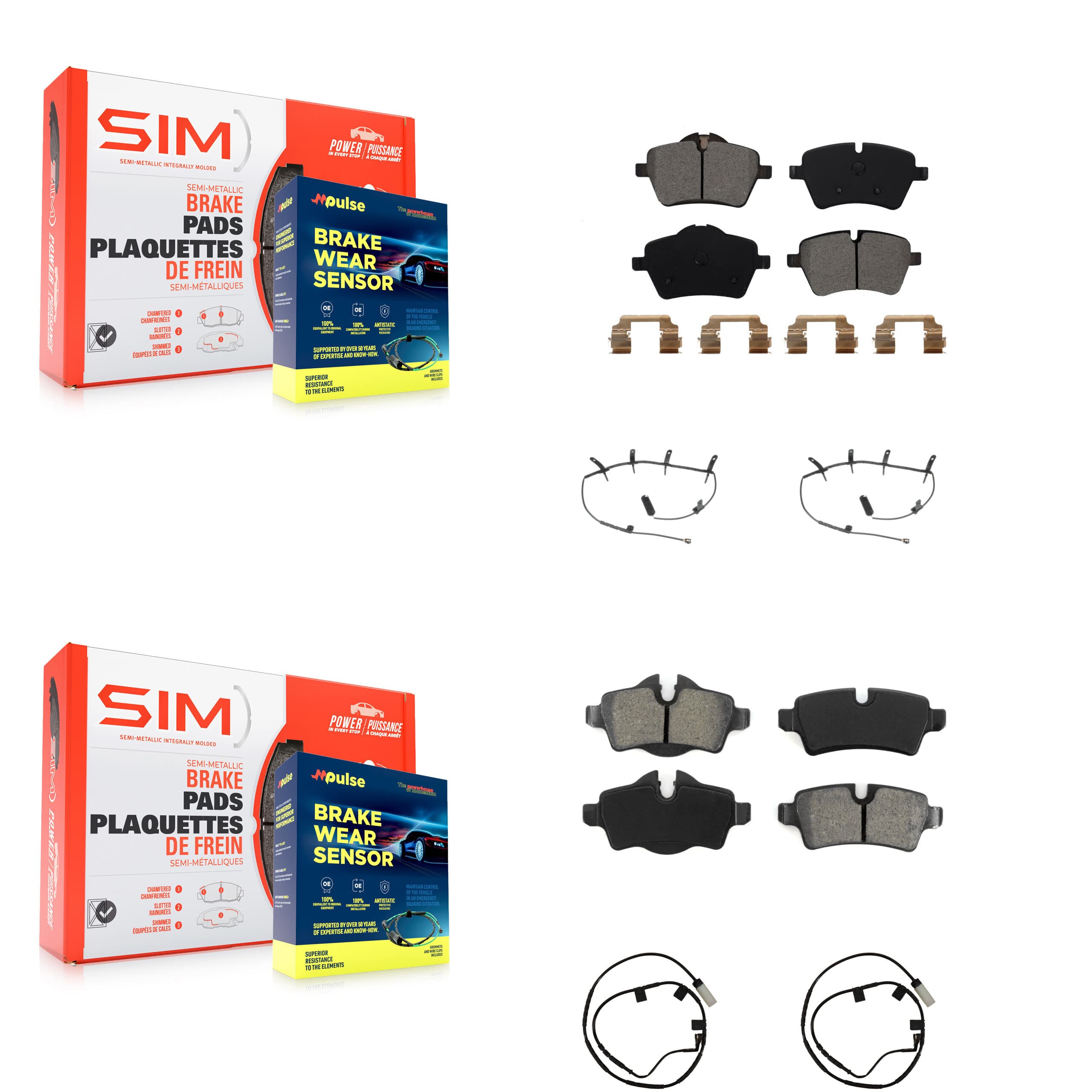 SIM - KSW-100874 - Front and Rear Disc Brake Pad Kits image 1