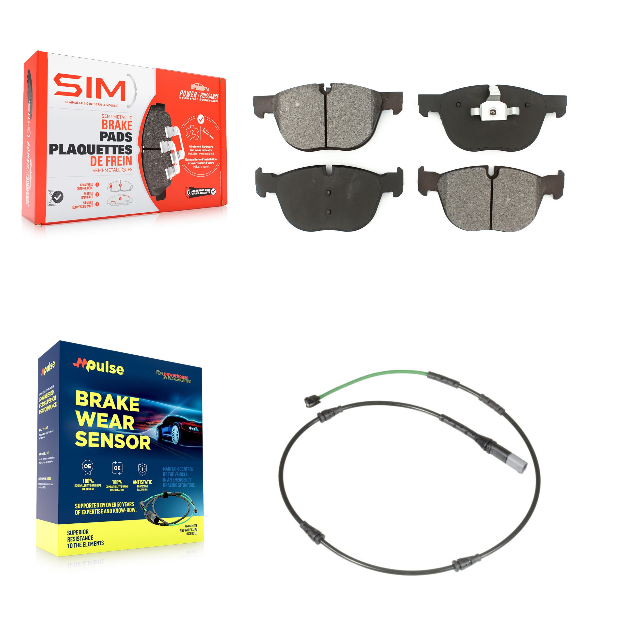 SIM - KSW-100912 - Front Disc Brake Pad Kits image 1