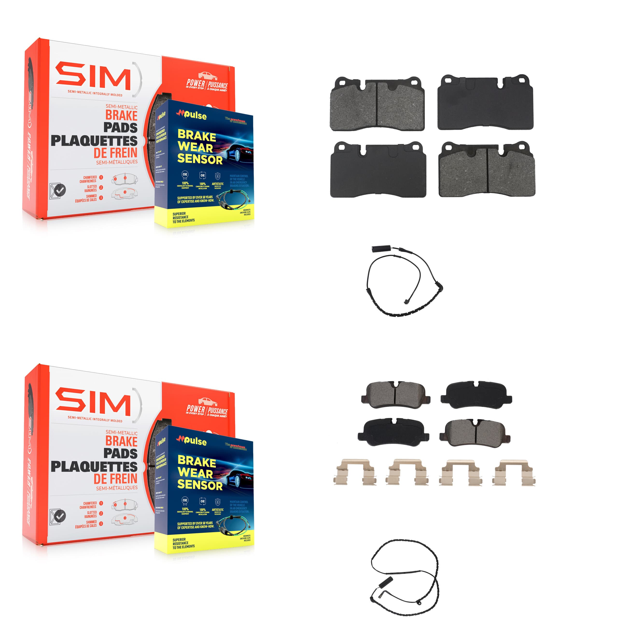 SIM - KSW-100932 - Front and Rear Disc Brake Pad Kits image 1