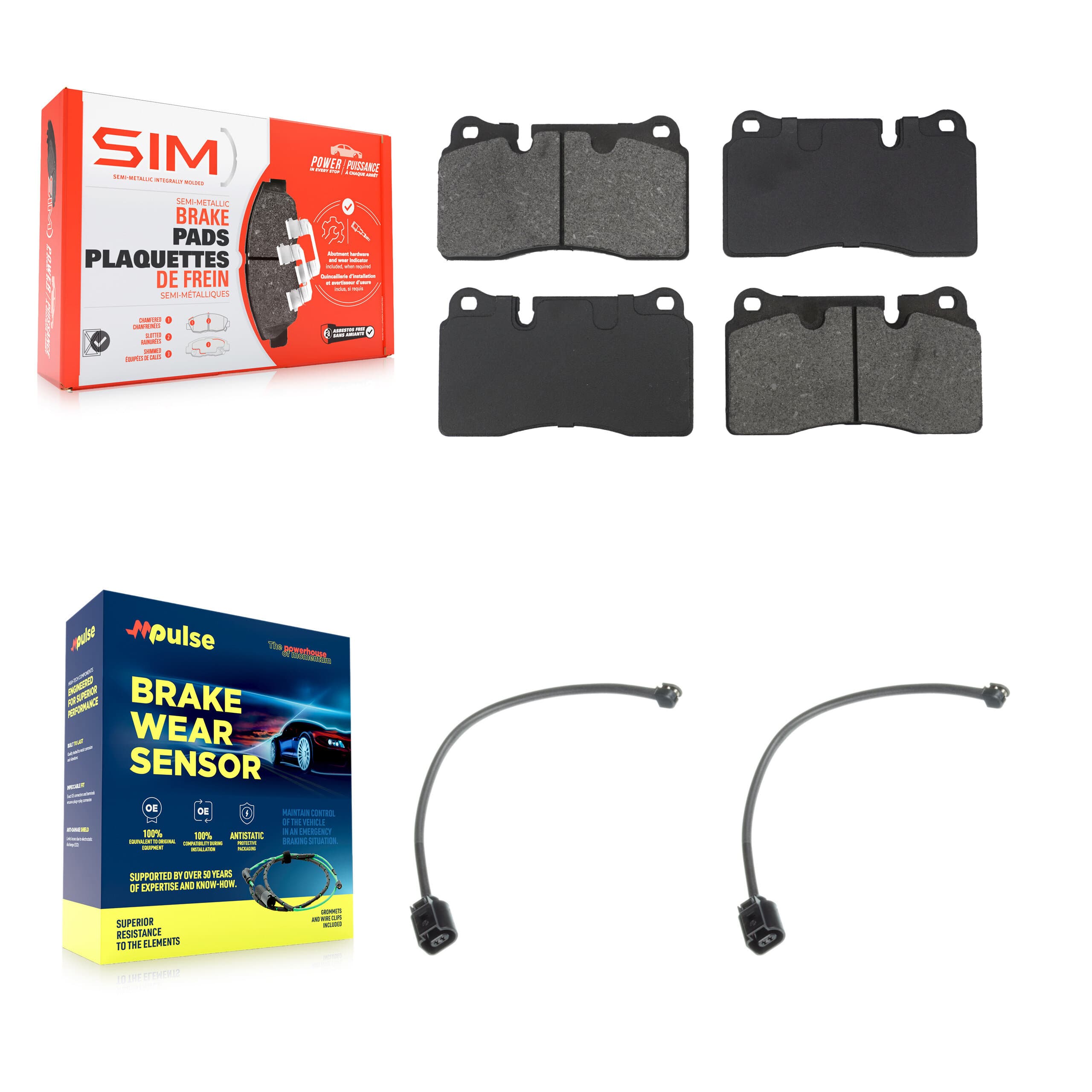 SIM - KSW-100950 - Front Disc Brake Pad Kits image 1