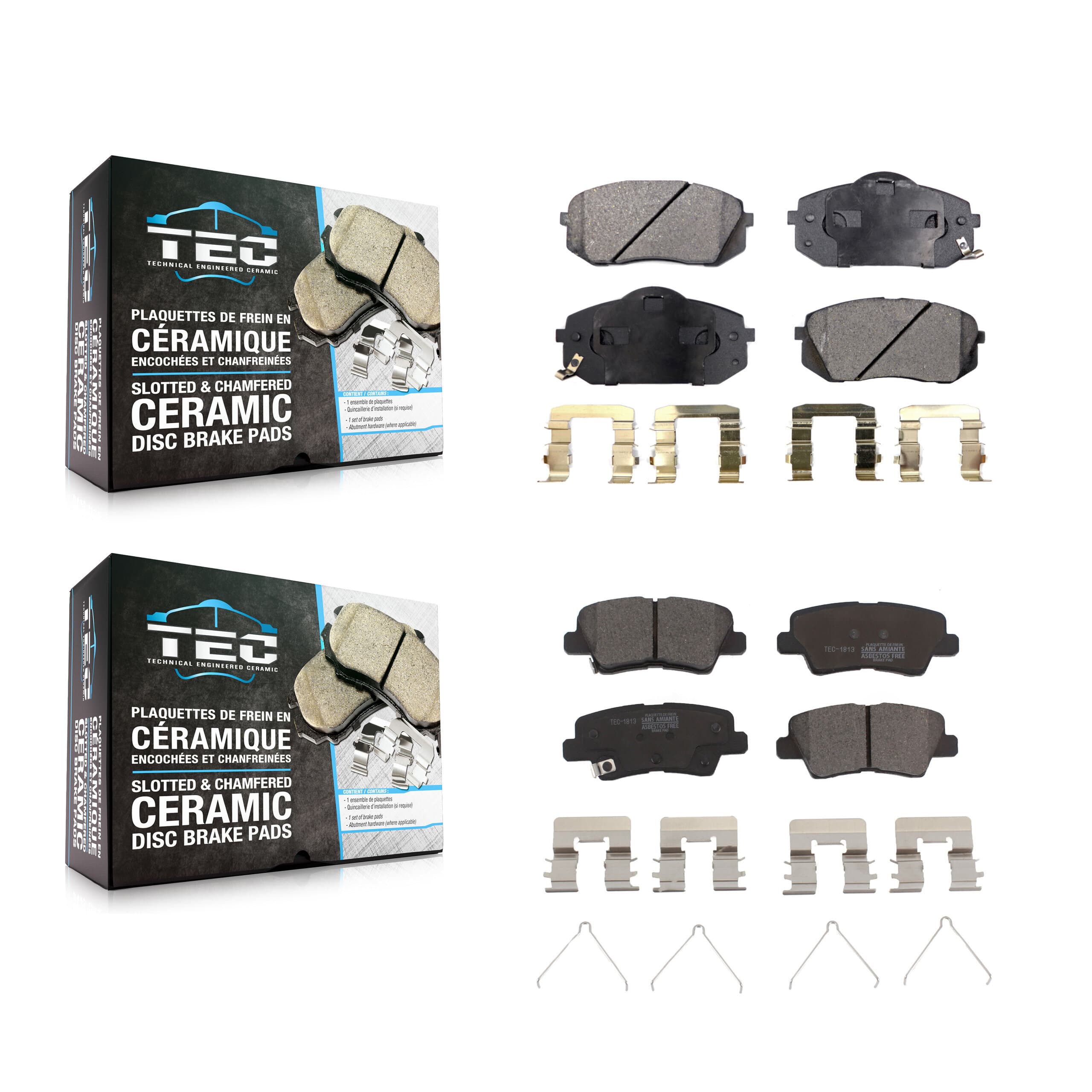 TEC - KTC-100128 - Front and Rear Disc Brake Pad Kits image 1