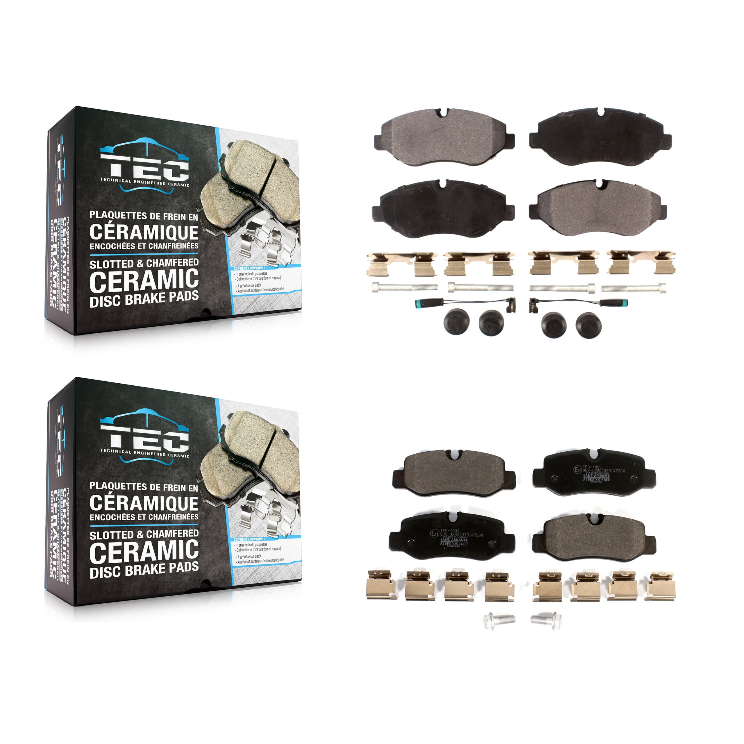 TEC - KTC-100584 - Front and Rear Disc Brake Pad Kits image 1