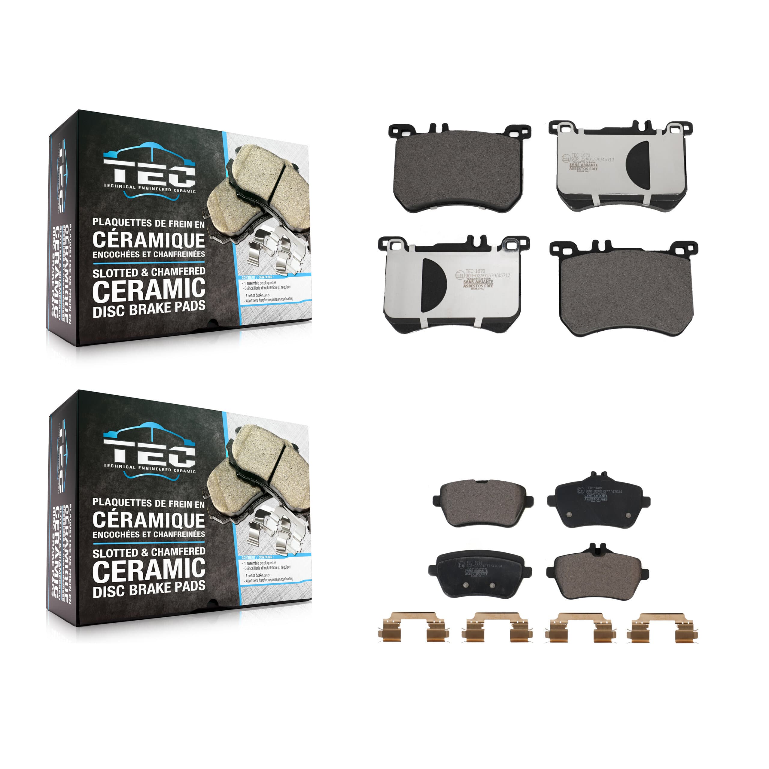 TEC - KTC-100692 - Front and Rear Disc Brake Pad Kits image 1