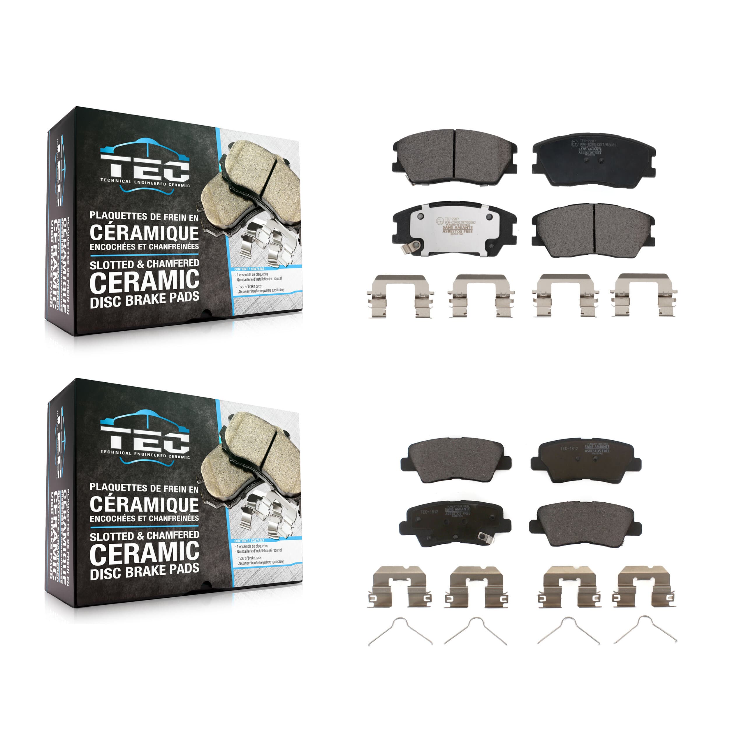 TEC - KTC-100726 - Front and Rear Disc Brake Pad Kits image 1