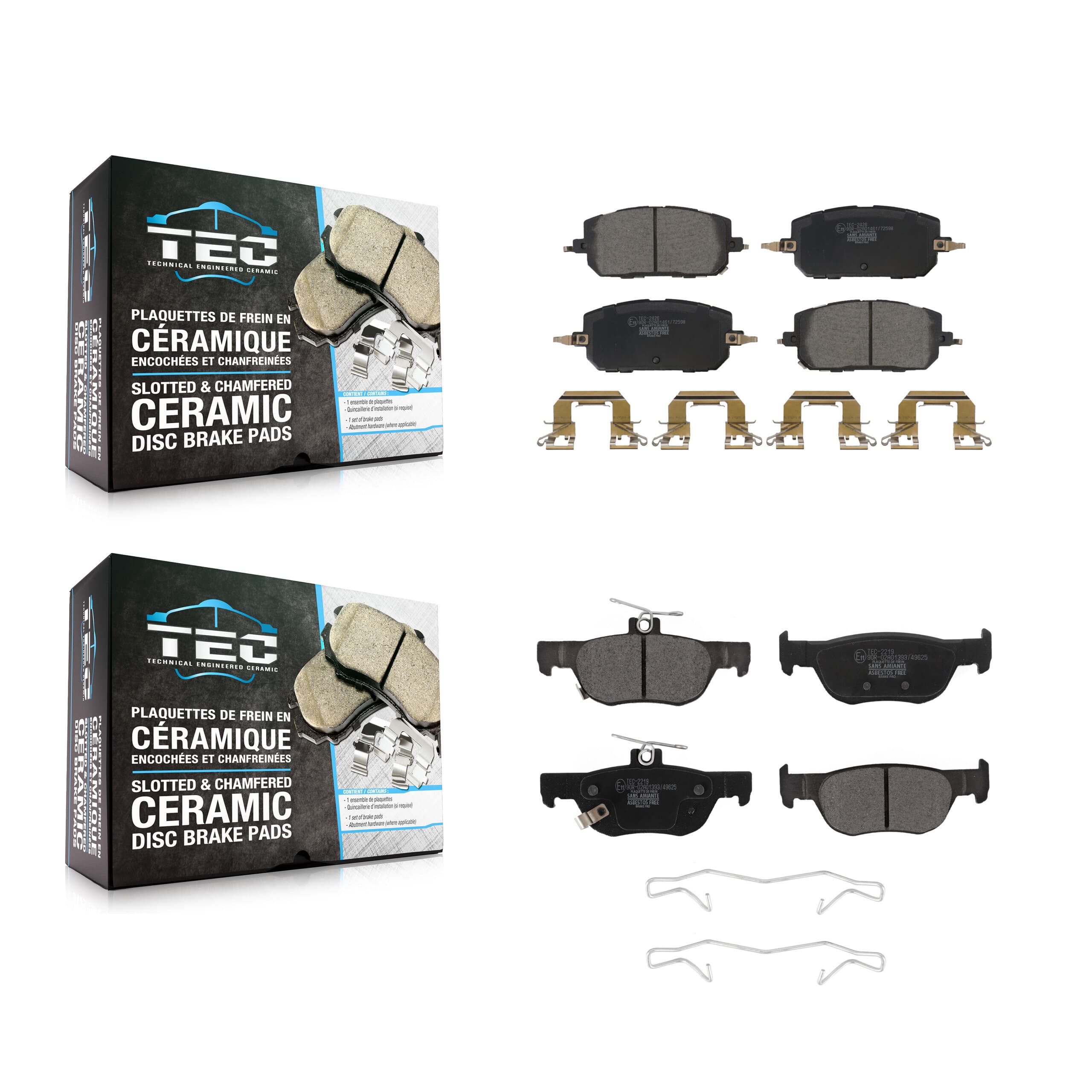 TEC - KTC-100793 - Front and Rear Disc Brake Pad Kits image 1