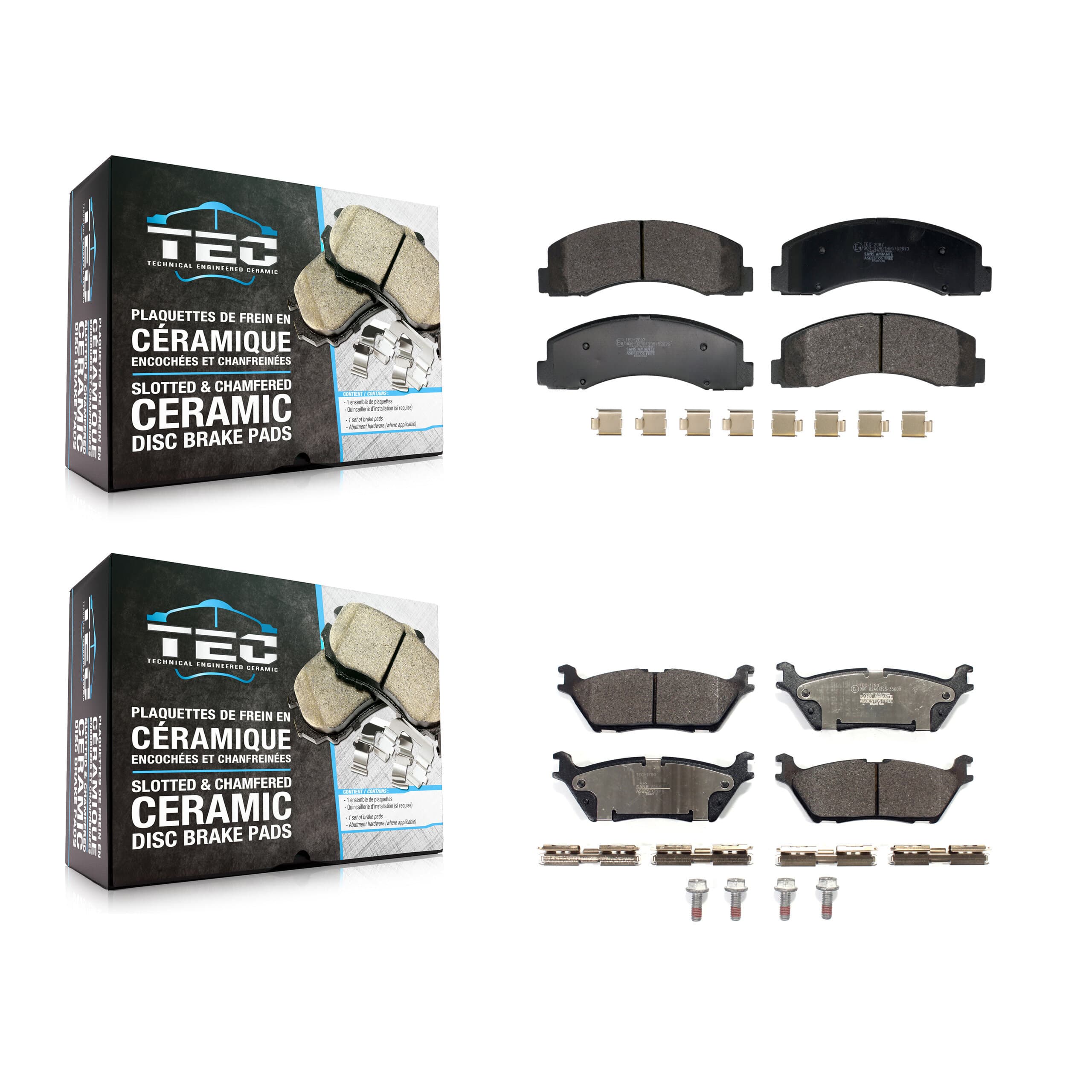 TEC - KTC-100821 - Front and Rear Disc Brake Pad Kits image 1