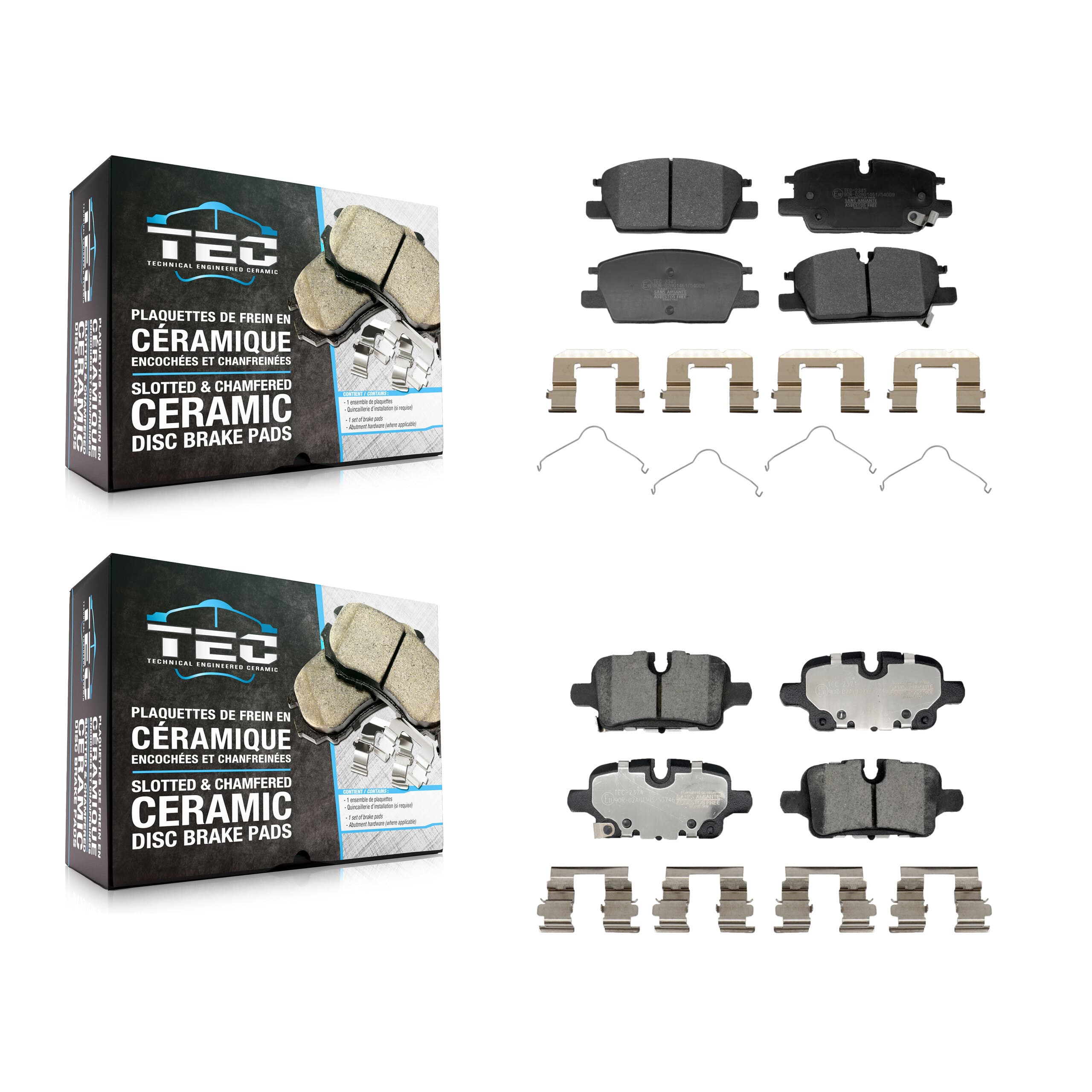 TEC - KTC-100830 - Front and Rear Disc Brake Pad Kits image 1