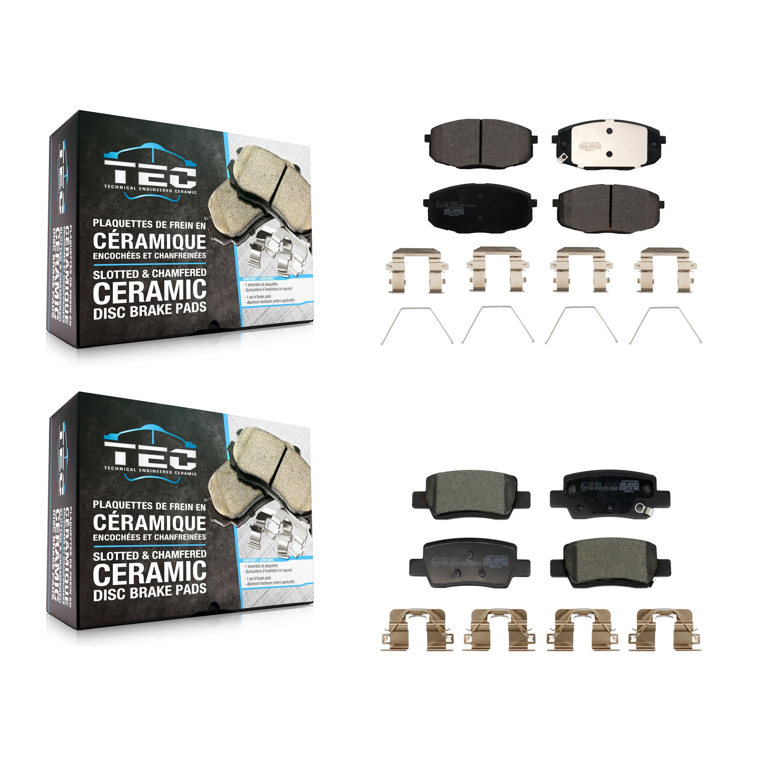 TEC - KTC-100902 - Front and Rear Disc Brake Pad Kits image 1