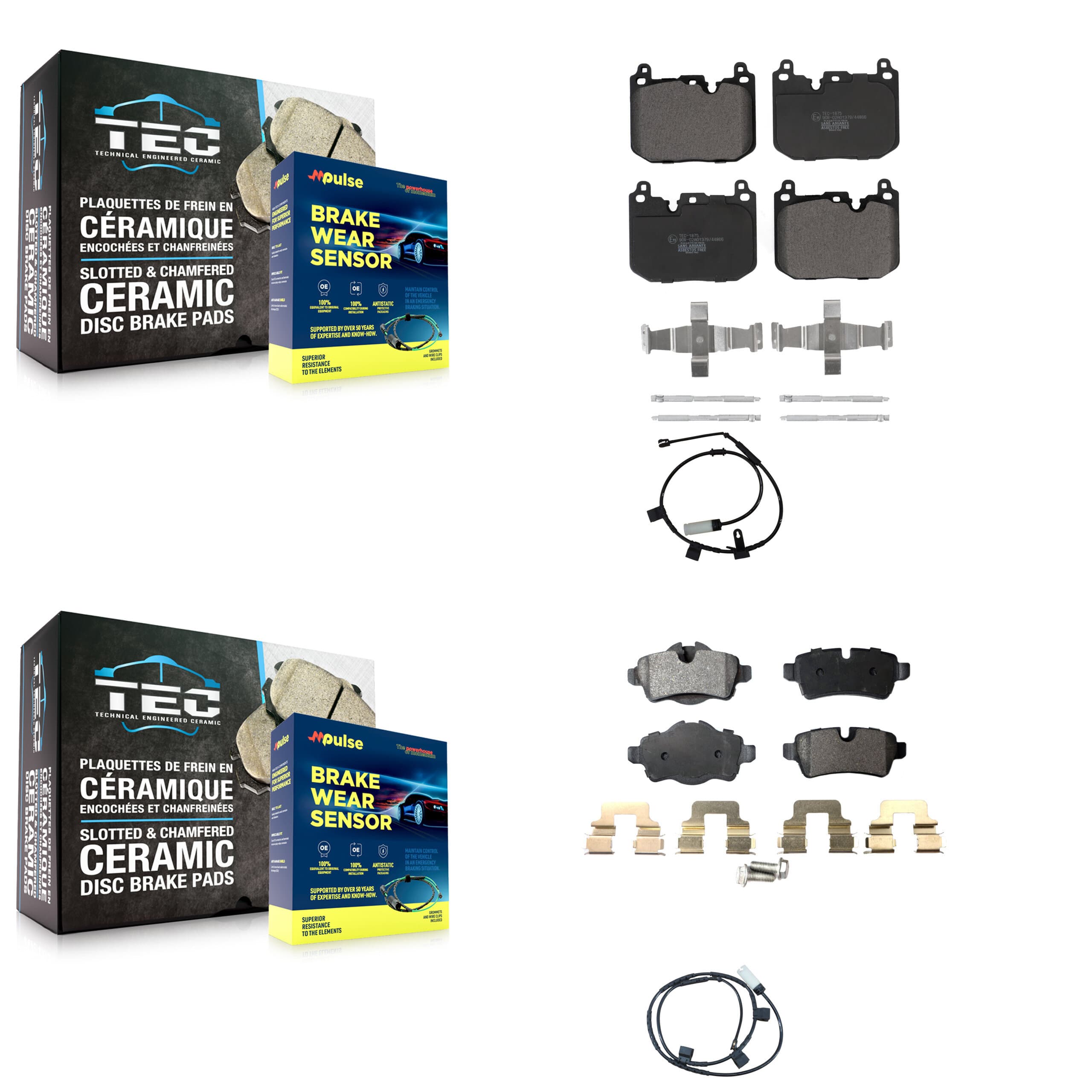 TEC - KTW-100237 - Front and Rear Disc Brake Pad Kits image 1