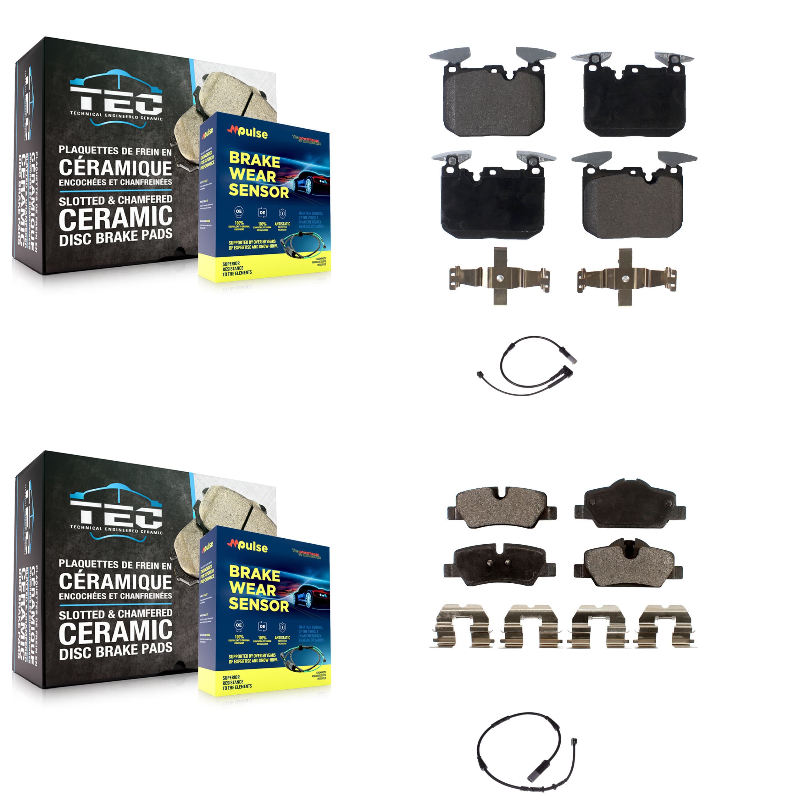 TEC - KTW-100238 - Front and Rear Disc Brake Pad Kits image 1