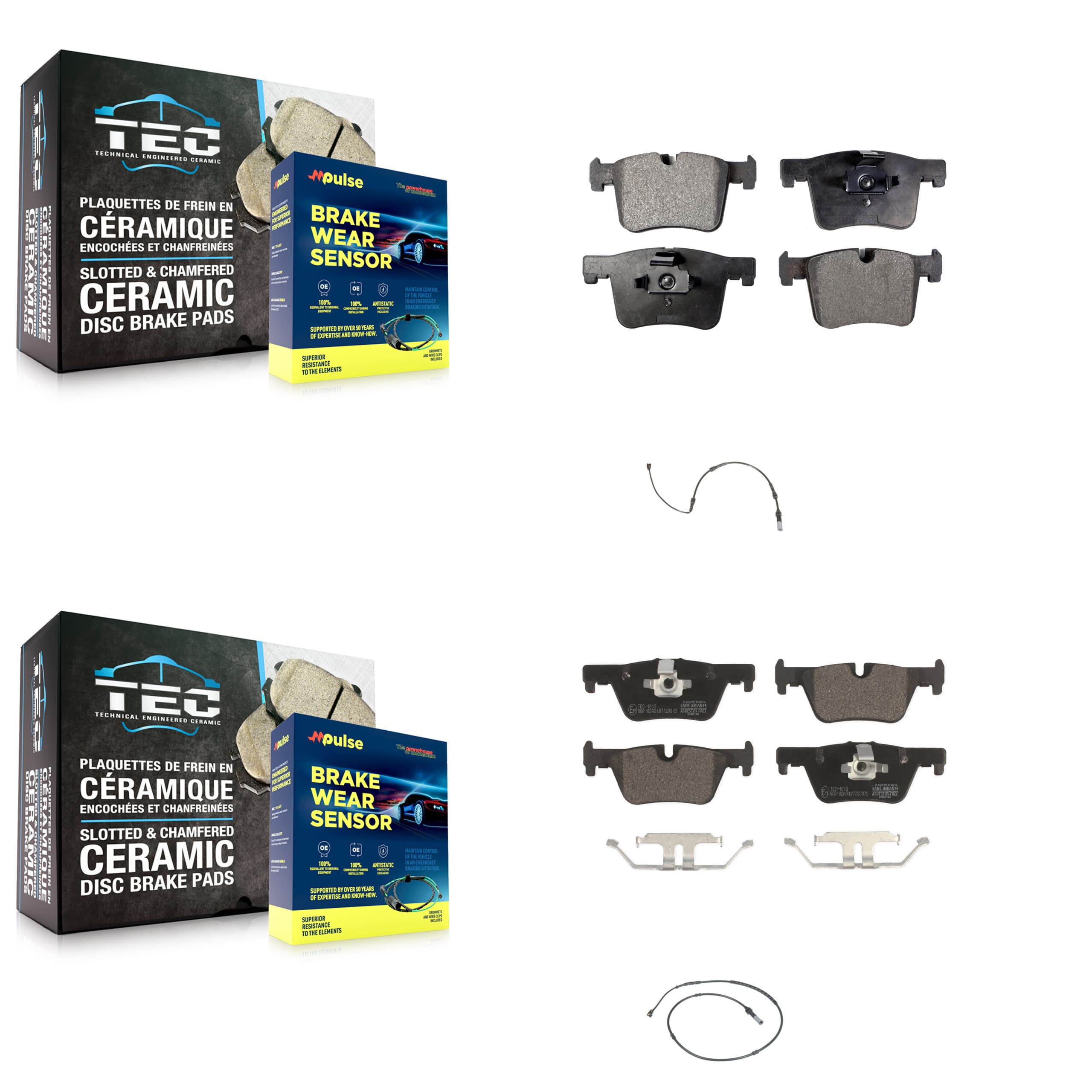 TEC - KTW-100240 - Front and Rear Disc Brake Pad Kits image 1