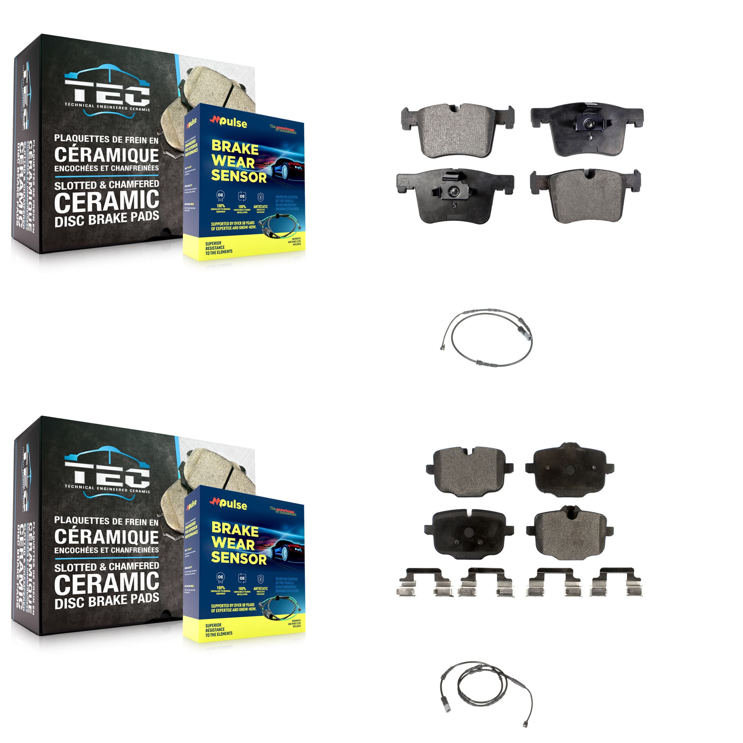 TEC - KTW-100257 - Front and Rear Disc Brake Pad Kits image 1