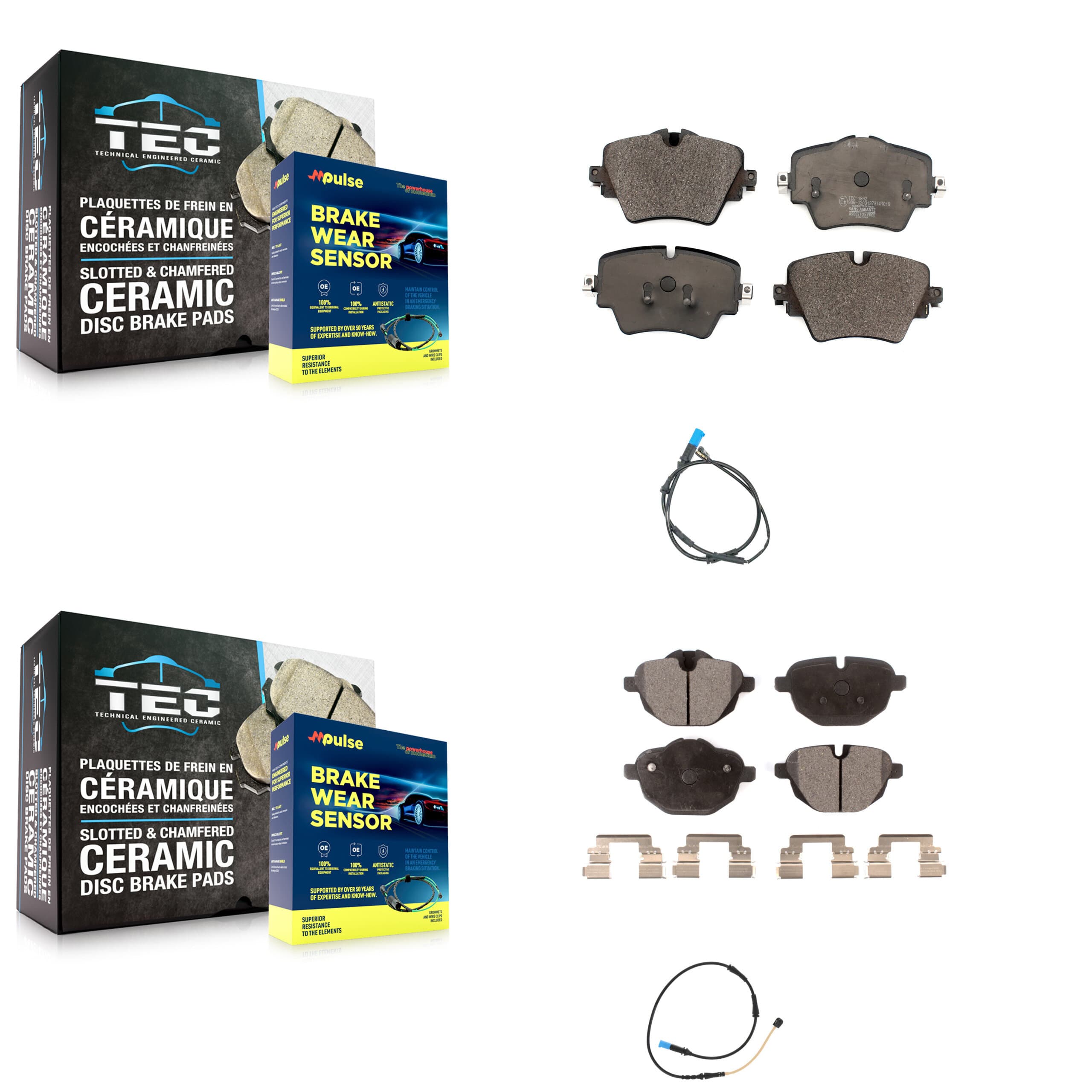 TEC - KTW-100274 - Front and Rear Disc Brake Pad Kits image 1