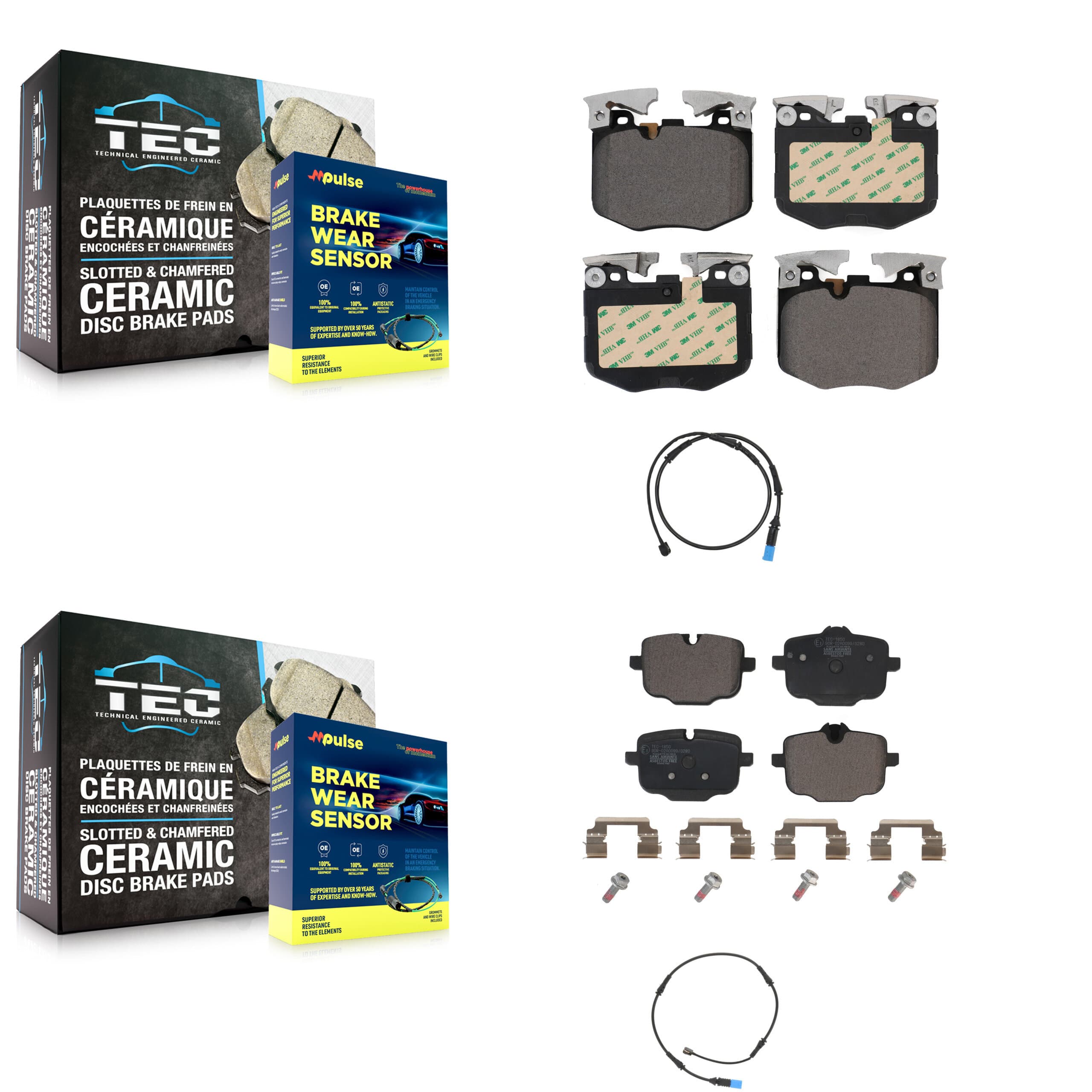 TEC - KTW-100275 - Front and Rear Disc Brake Pad Kits image 1