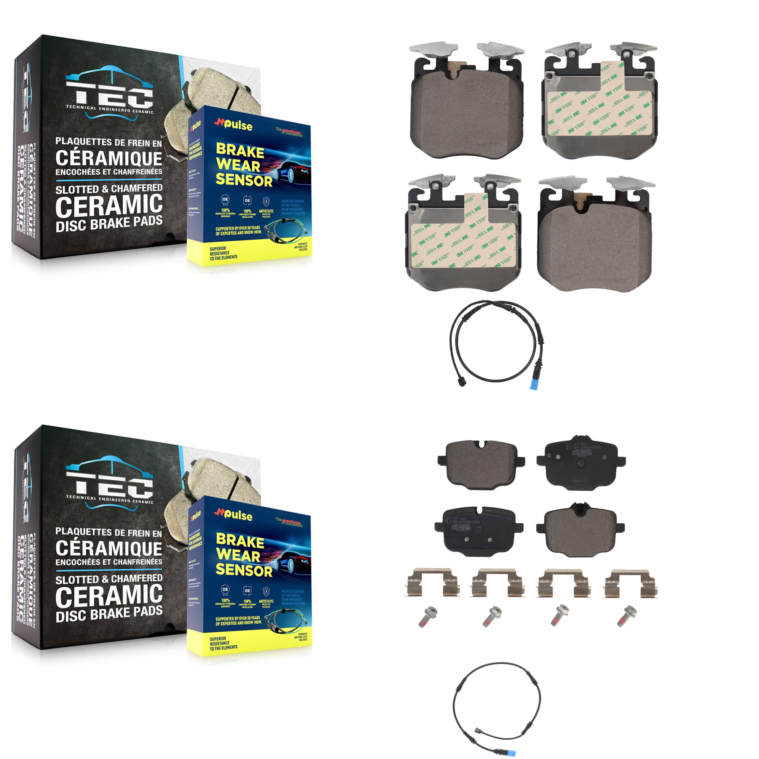 TEC - KTW-100276 - Front and Rear Disc Brake Pad Kits image 1