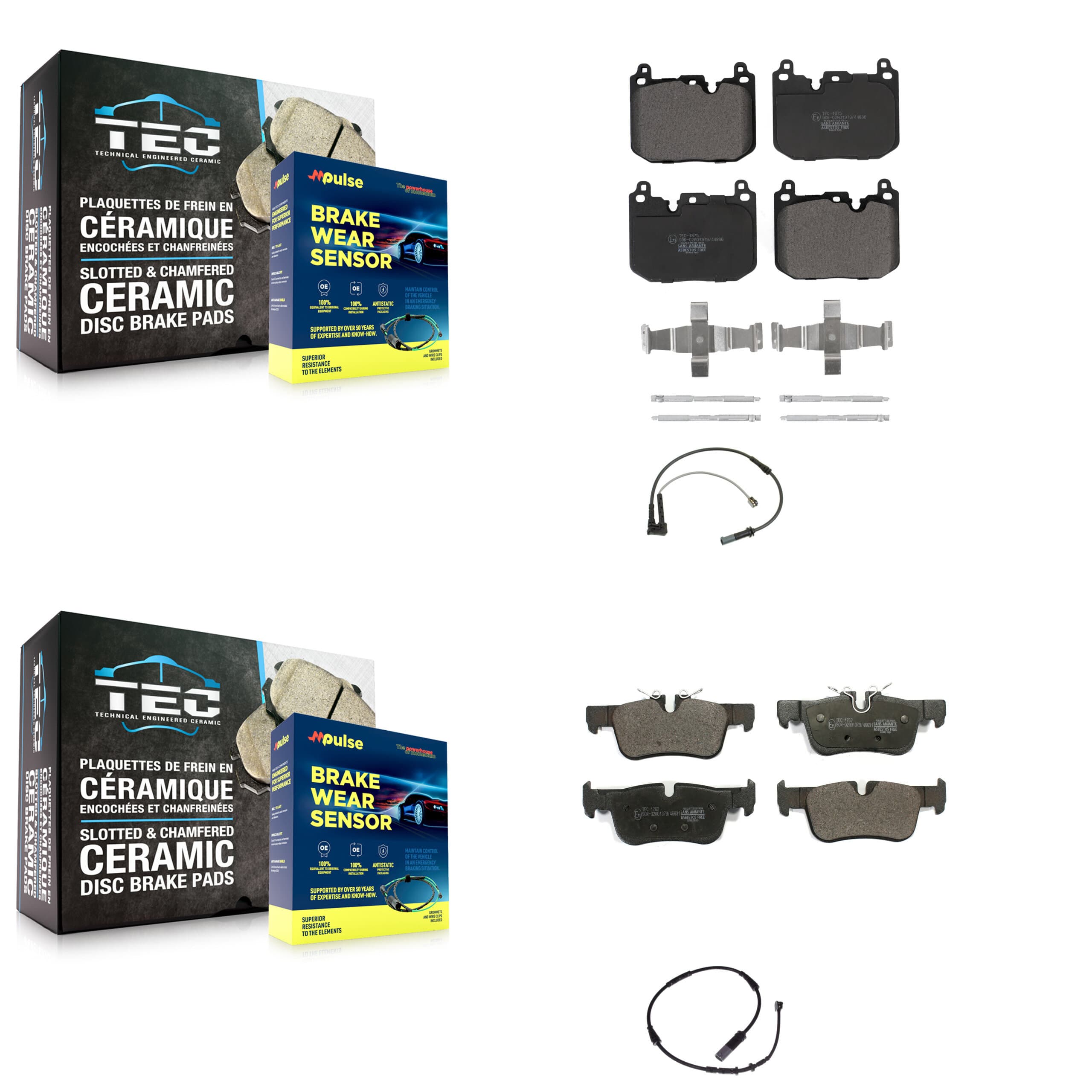 TEC - KTW-100280 - Front and Rear Disc Brake Pad Kits image 1