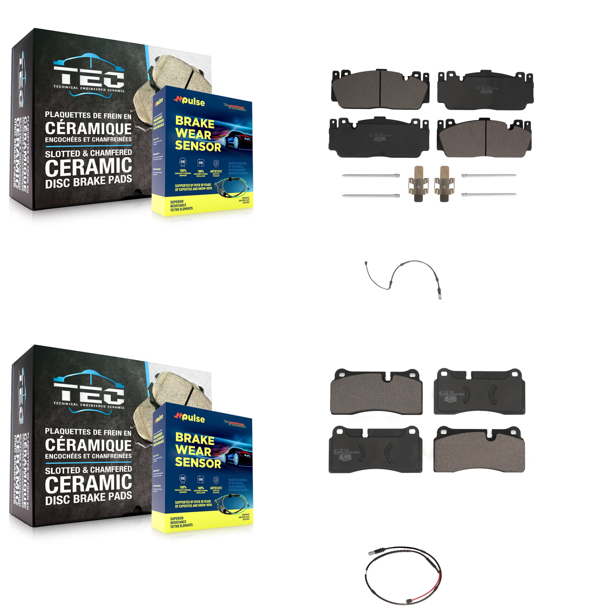 TEC - KTW-100290 - Front and Rear Disc Brake Pad Kits image 1
