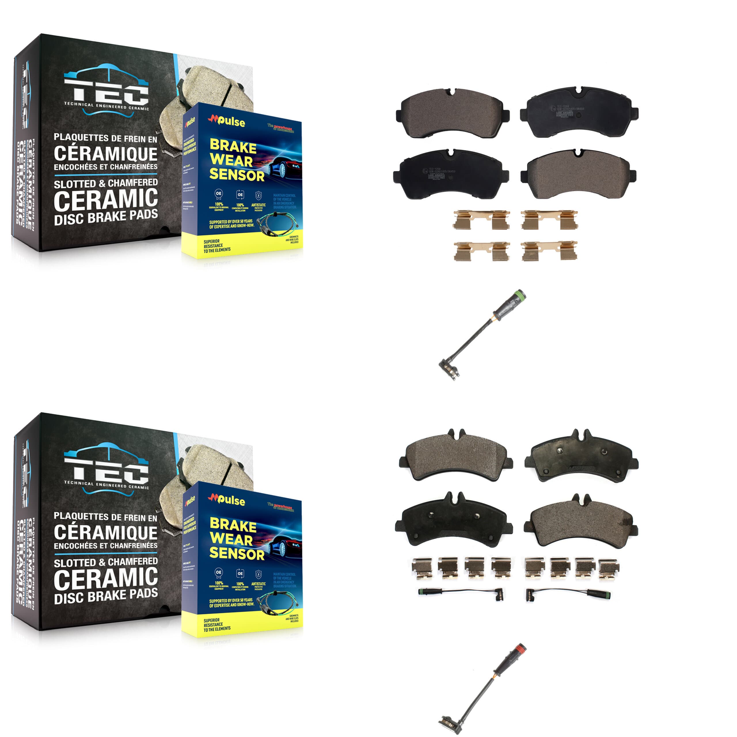 TEC - KTW-100309 - Front and Rear Disc Brake Pad Kits image 1