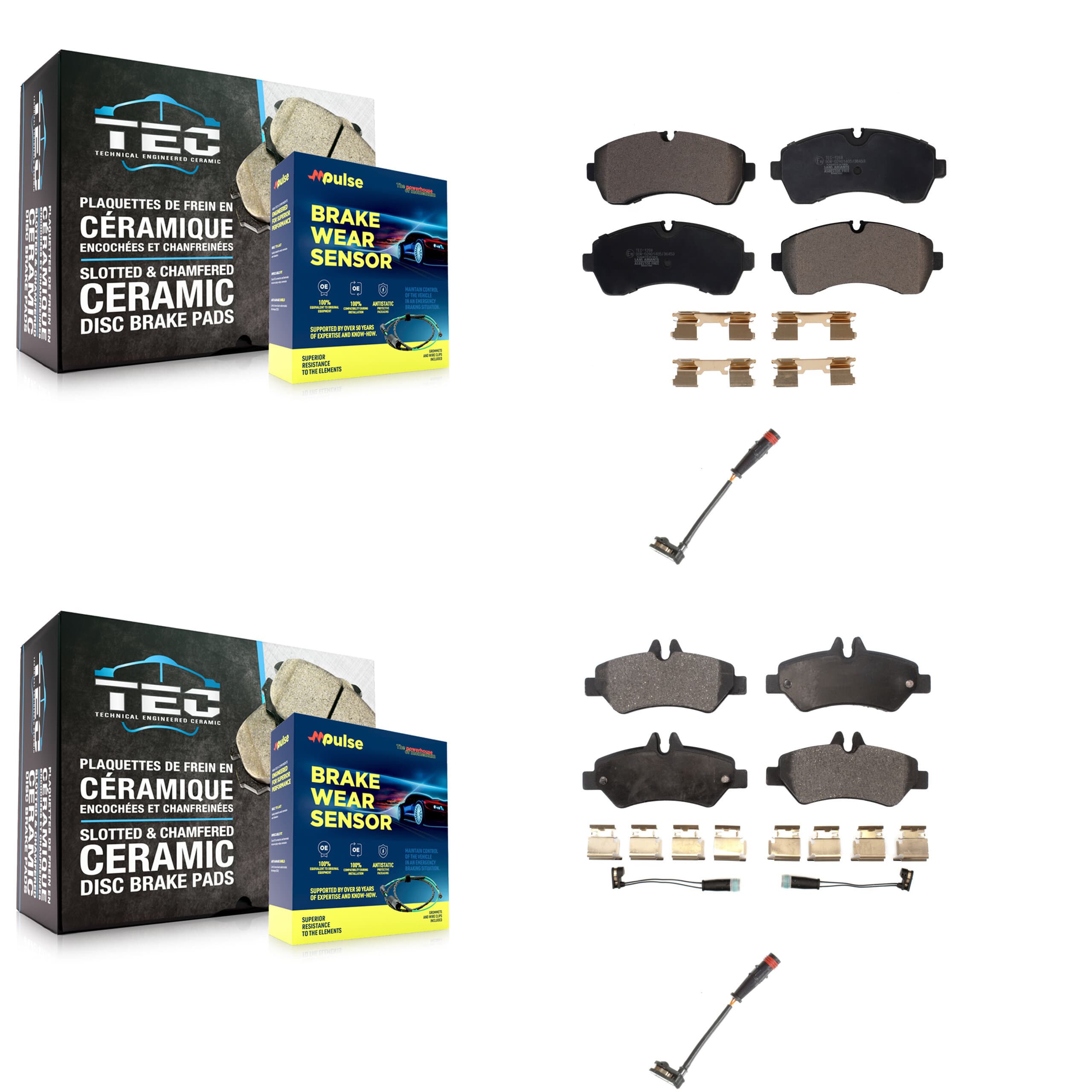 TEC - KTW-100310 - Front and Rear Disc Brake Pad Kits image 1