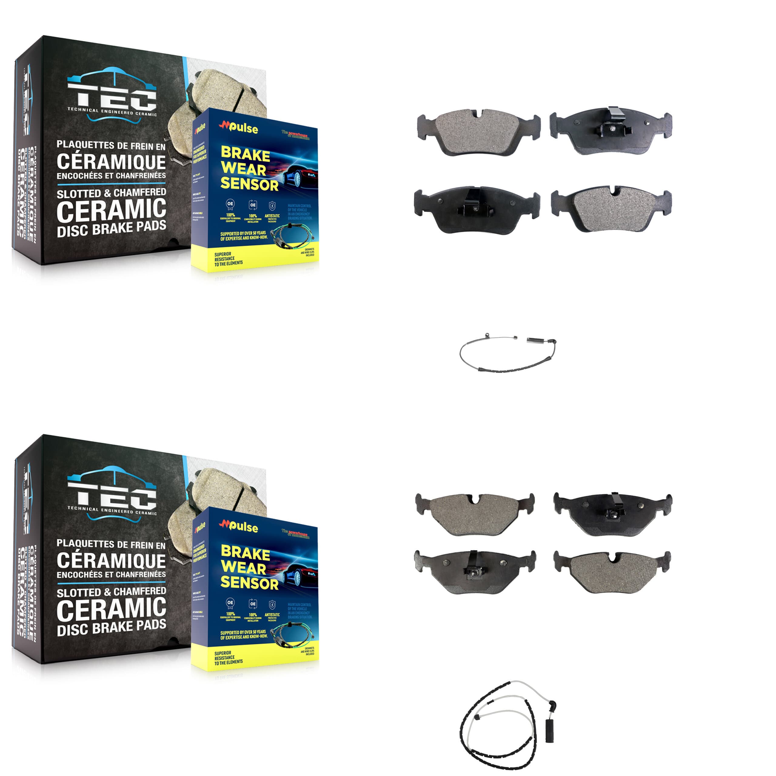 TEC - KTW-100314 - Front and Rear Disc Brake Pad Kits image 1